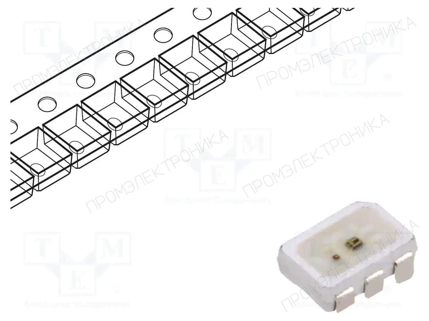 Inolux IN-PI3727TBTPRPGPB — Светодиоды SMD цветные