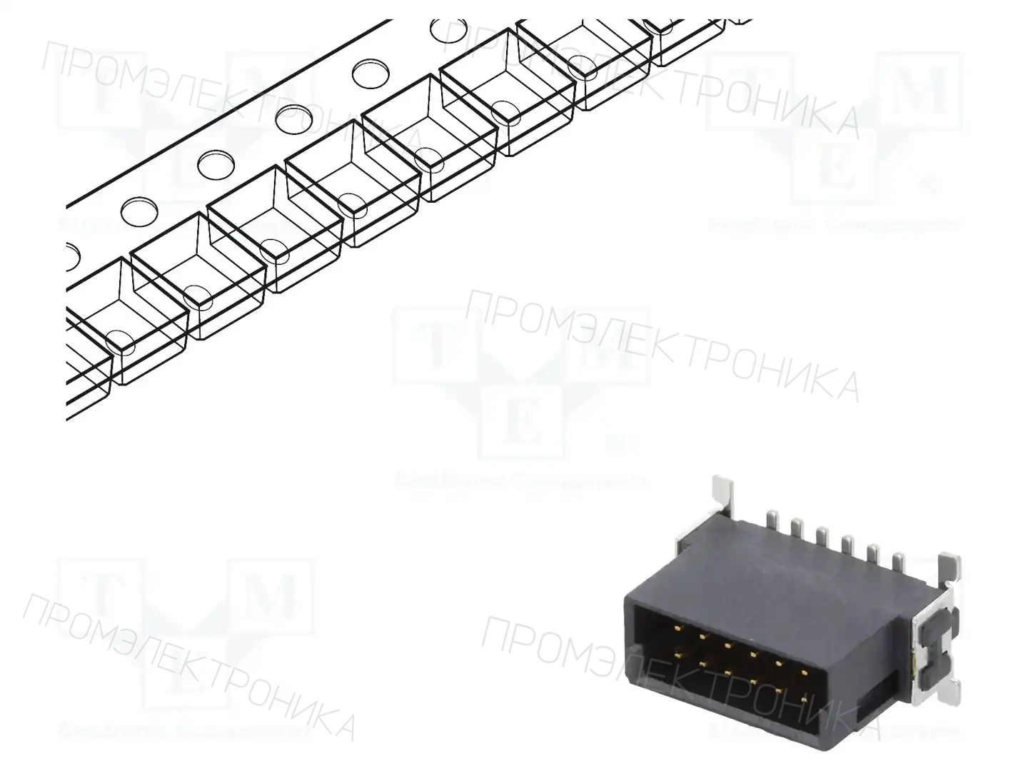 ADAM TECH ESMC-M-12-SGS-SMT-B-PP-T/R — Разъeмы пластина - пластина
