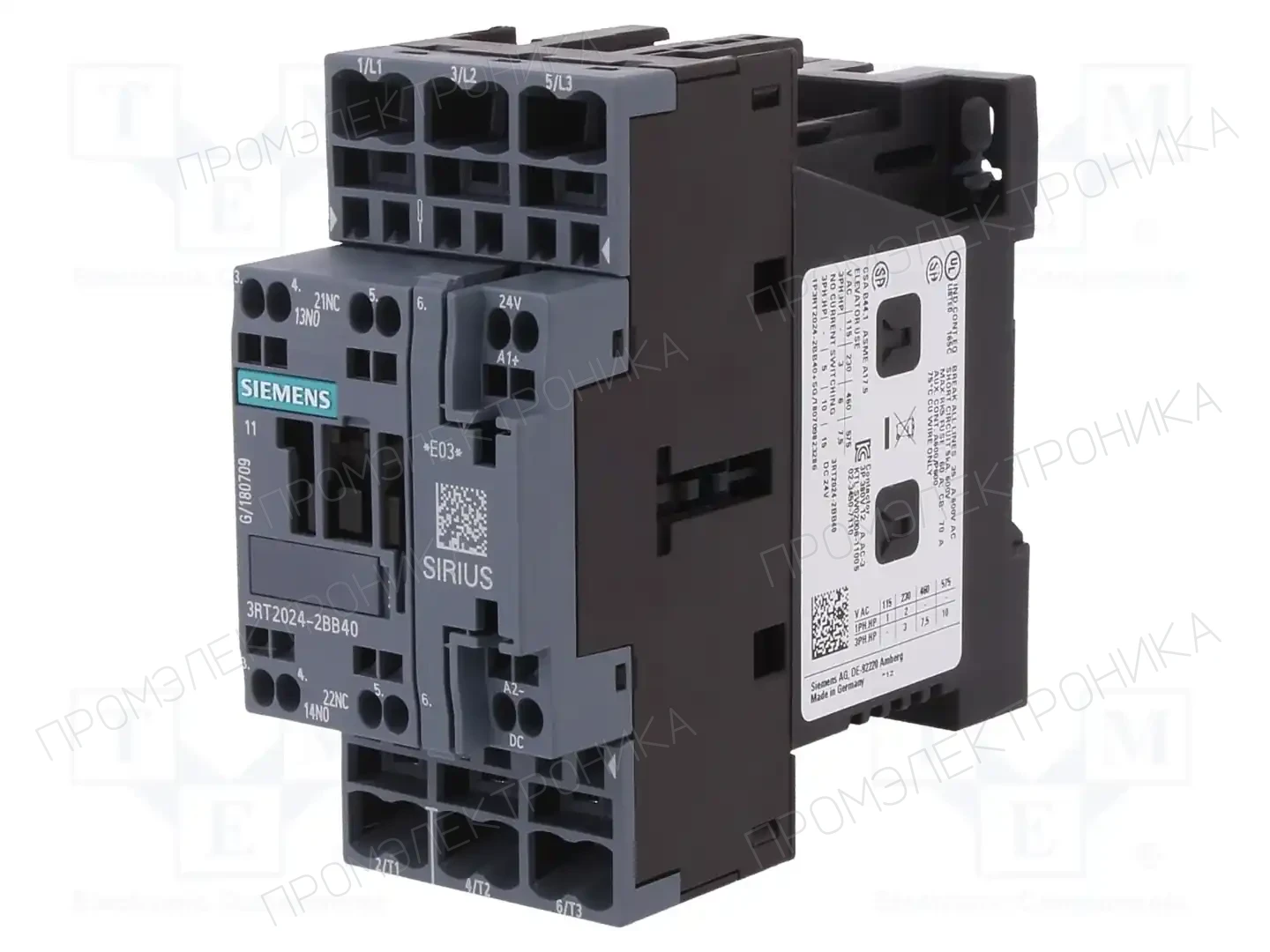 SIEMENS 3RT2024-2BB40 — Контакторы - главные модули