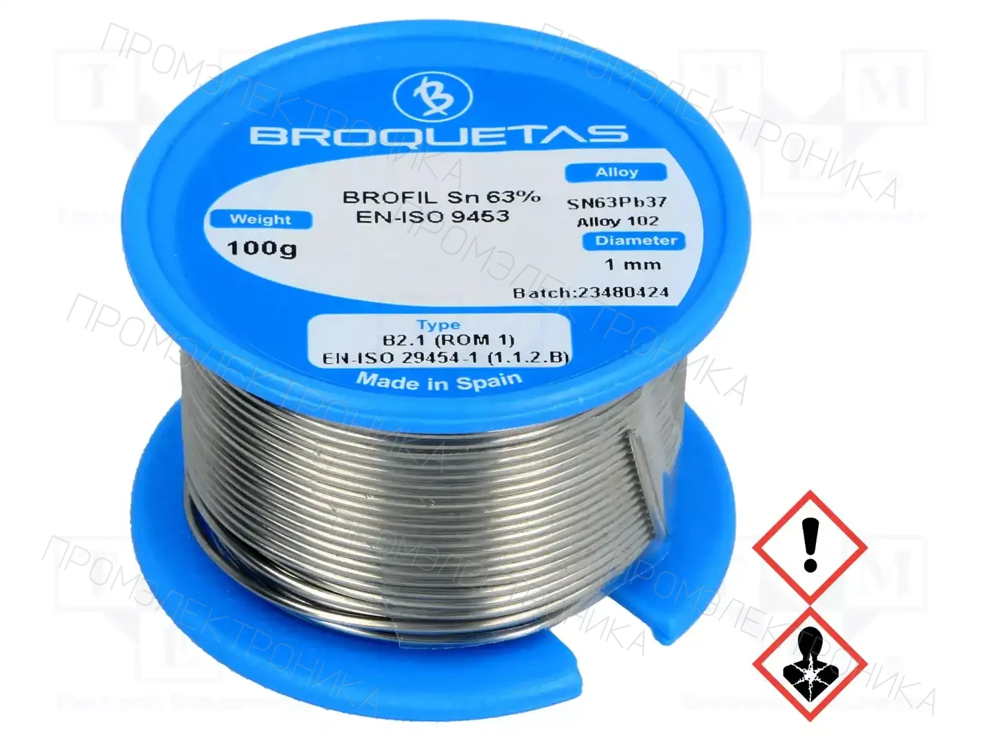 BROQUETAS BROFIL 63 B2.1 1.0MM 100G — Паяльные провода свинцовые