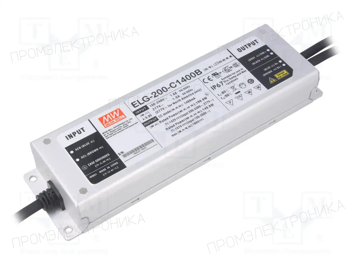 MEAN WELL ELG-200-C1400B — Блоки питания для LED