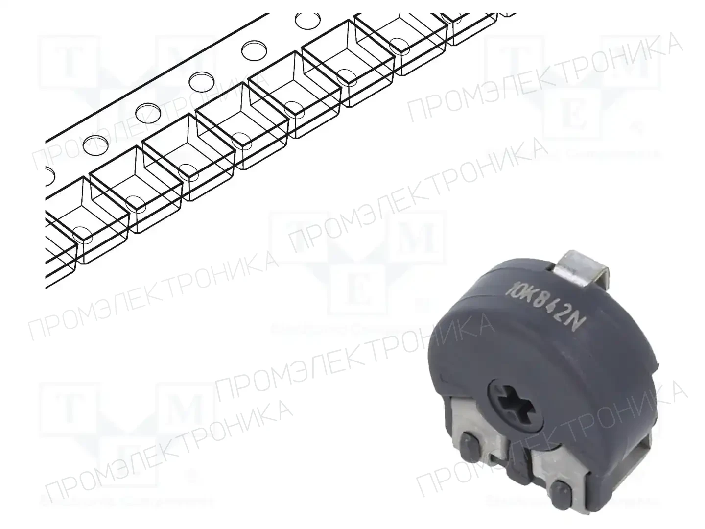 PIHER PS10KV50-103A3030 — Потенциометры SMD однооборотные