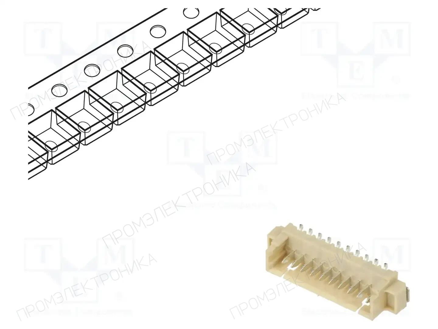 ADAM TECH 125SH-B-10-TS-SMT-T/R — Разъeмы сигнальные растр 1,25мм