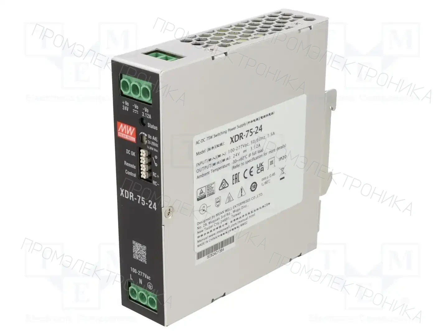 MEAN WELL XDR-75-24 — Блоки питания на DIN-рейку