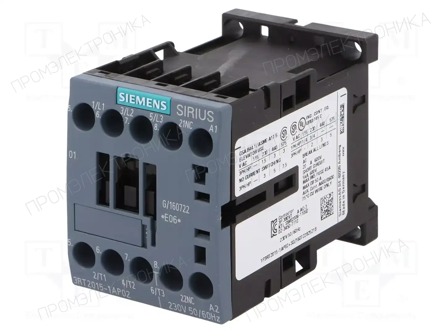 SIEMENS 3RT2015-1AP02 — Контакторы - главные модули