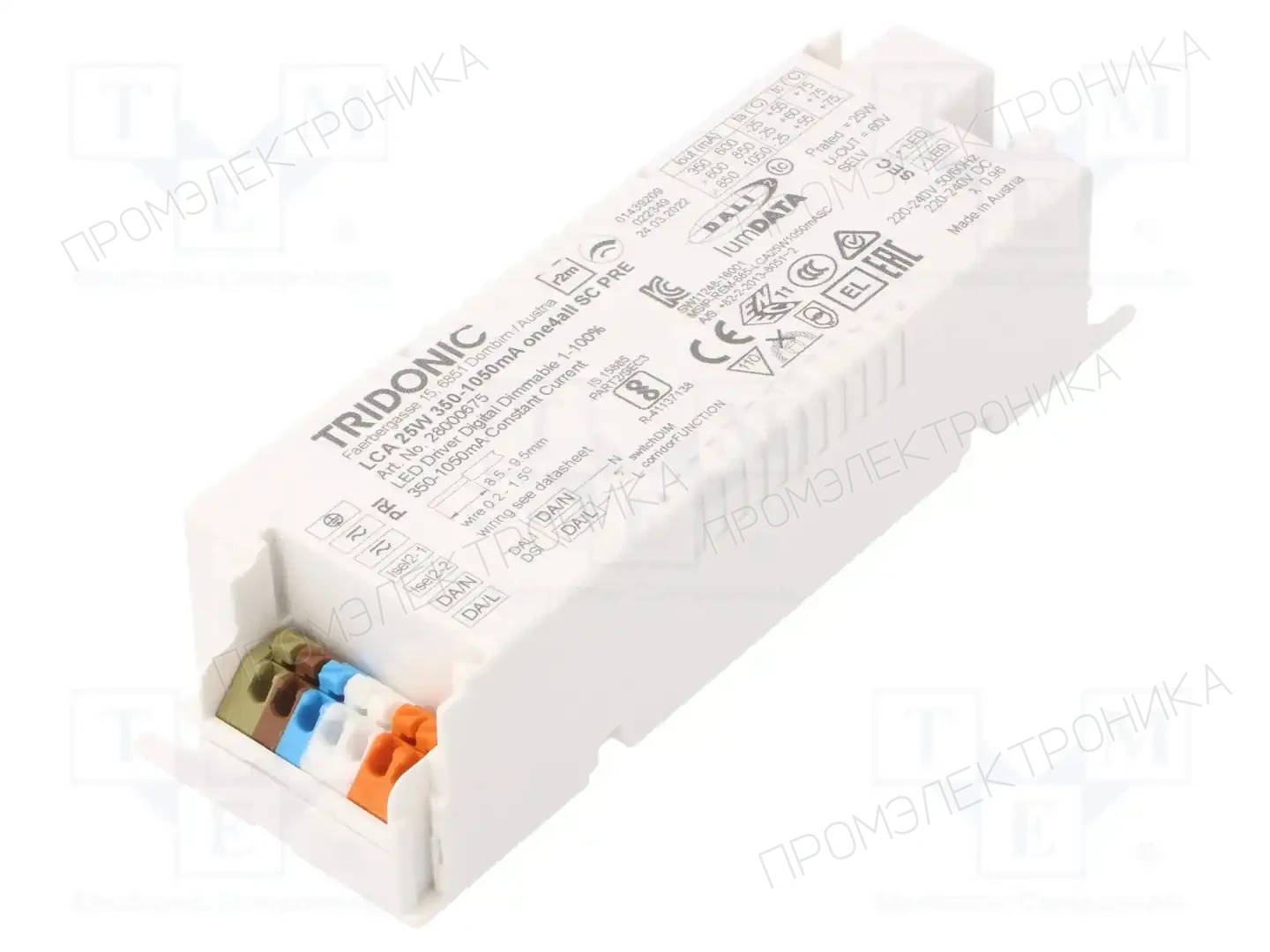 TRIDONIC LCA 25W 350-1050MA ONE4ALL SC PRE — Блоки питания для LED