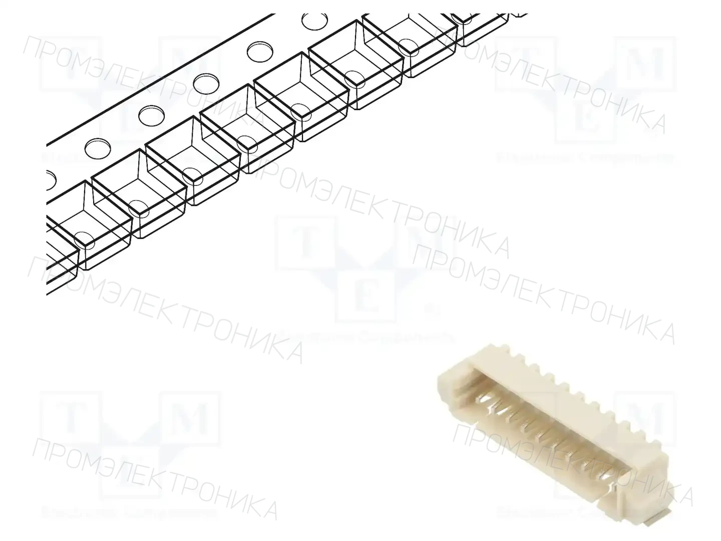 ADAM TECH 125SH-B-10-TR-SMT-T/R — Разъeмы сигнальные растр 1,25мм