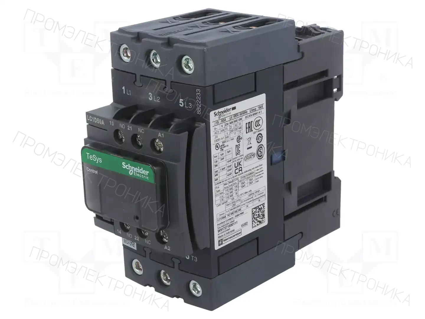 SCHNEIDER ELECTRIC LC1D50AB7 — Контакторы - главные модули