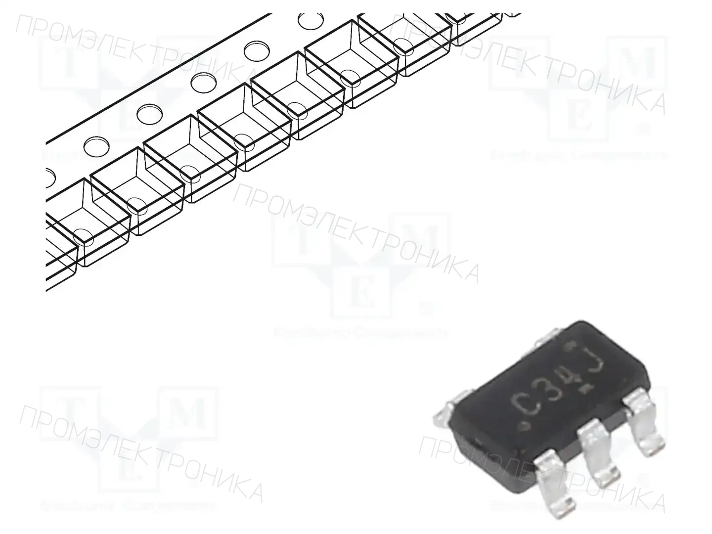 Texas Instruments SN74LVC1G34DBVT — Буферы, передатчики, контроллеры