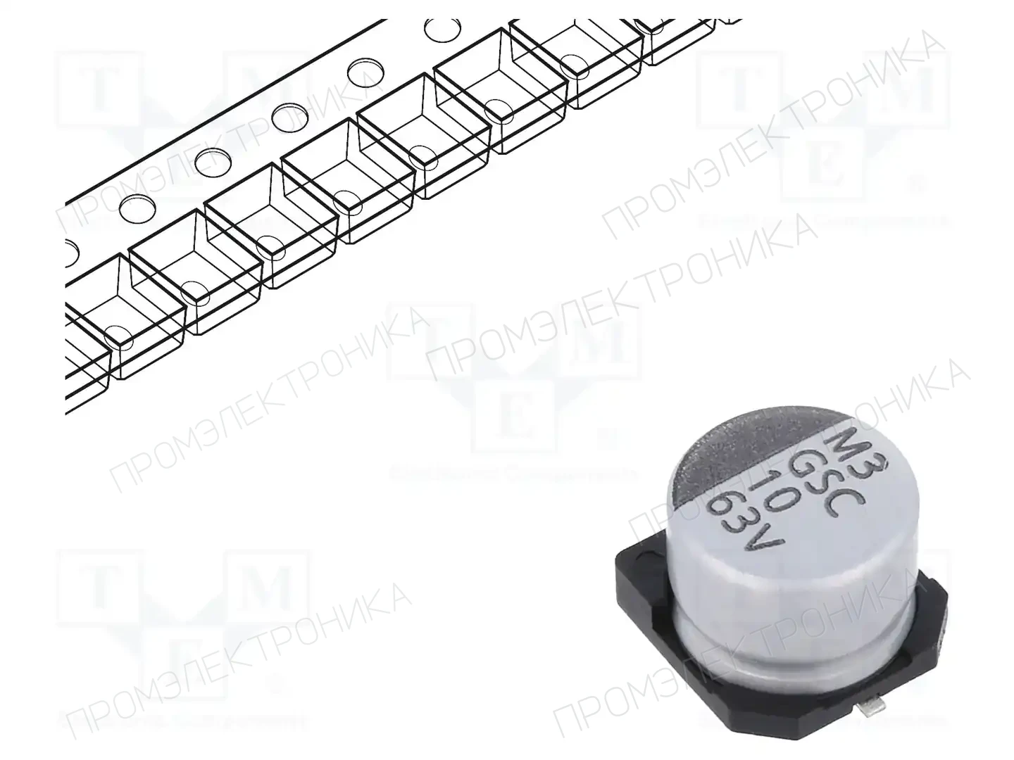 VISHAY GSC00AE1001JARL — Конденсаторы электролитические SMD