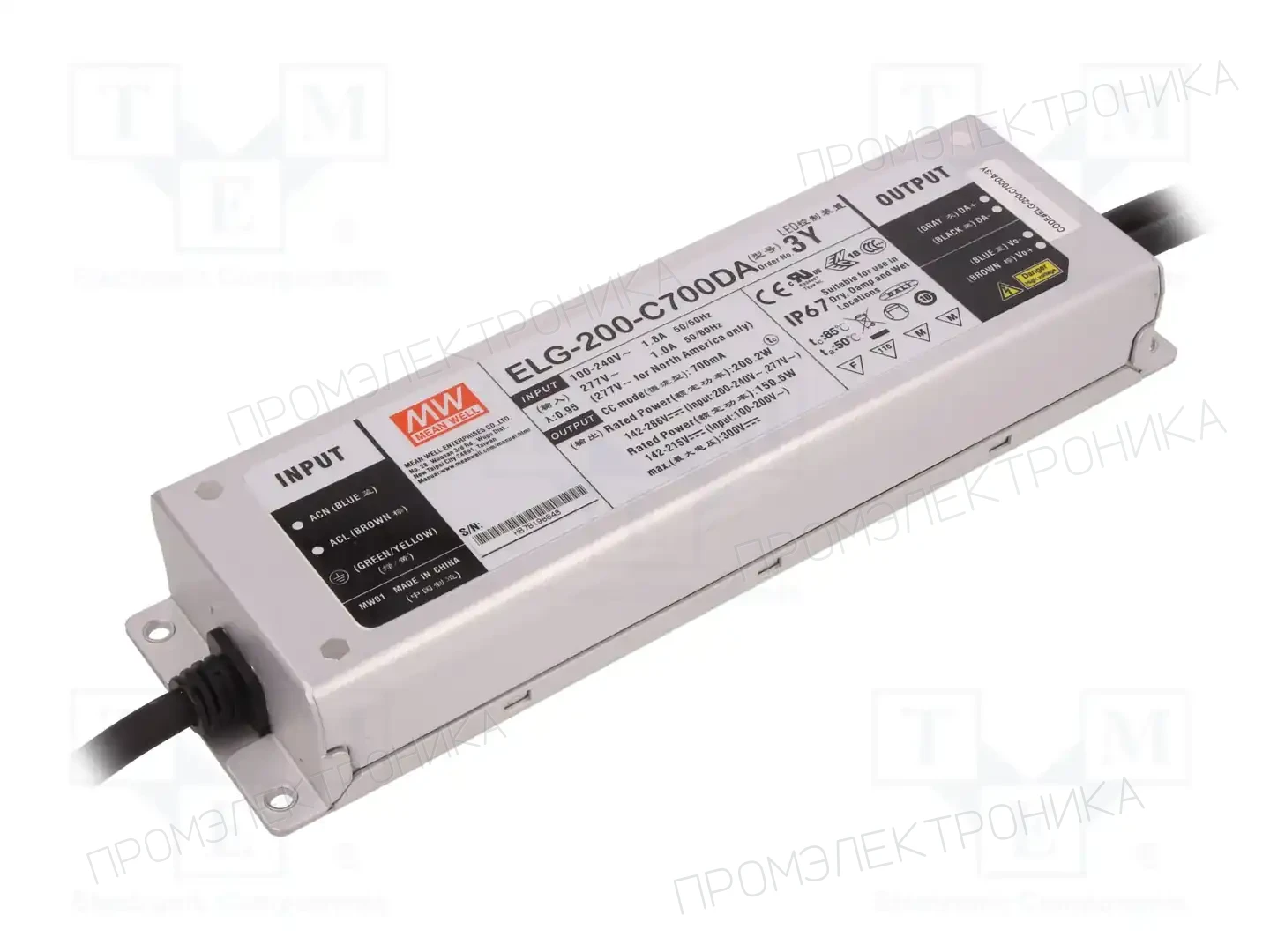 MEAN WELL ELG-200-C700DA-3Y — Блоки питания для LED