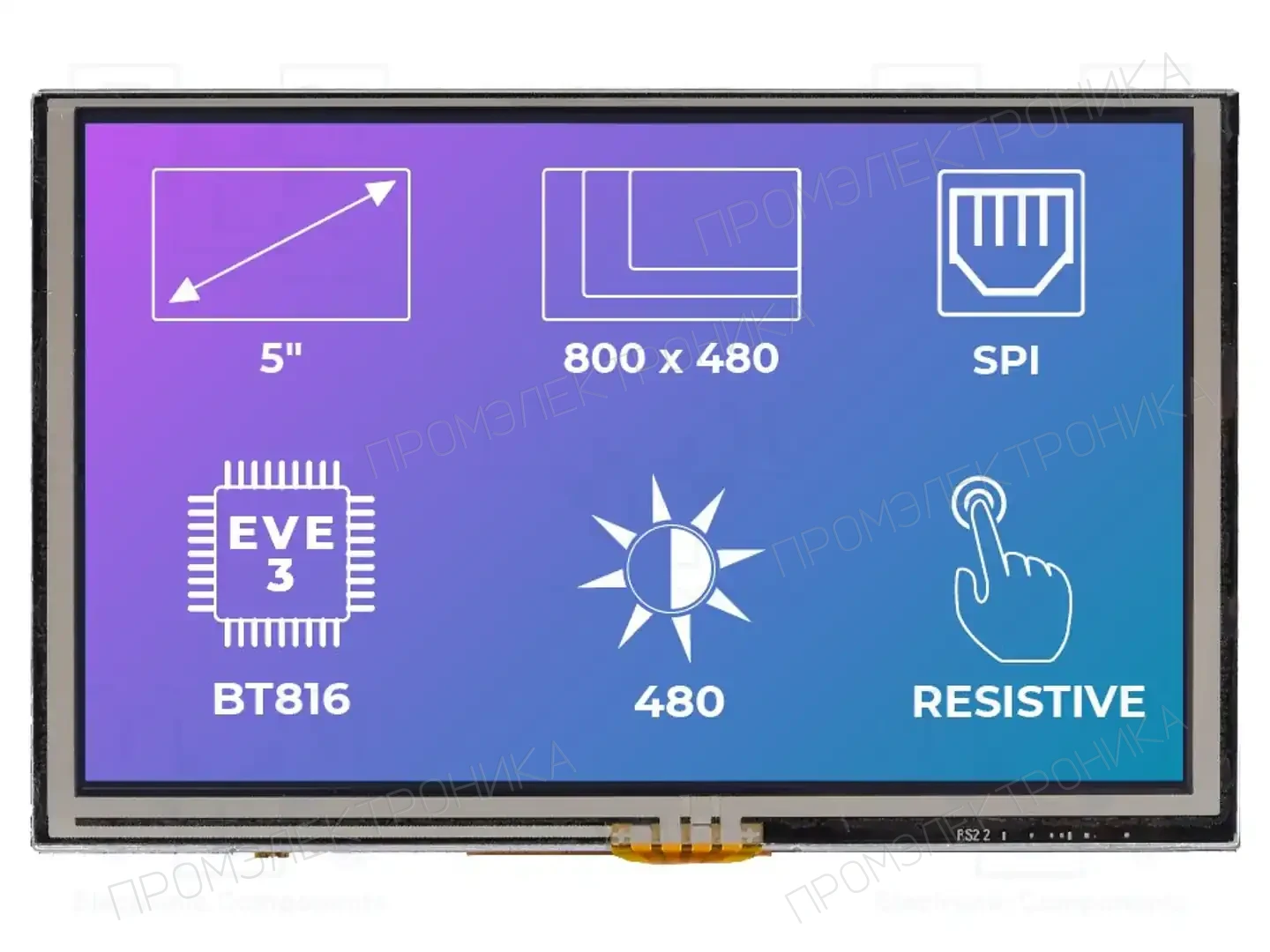 Riverdi SM-RVT50AQBNWR00 — Интеллигентные дисплеи