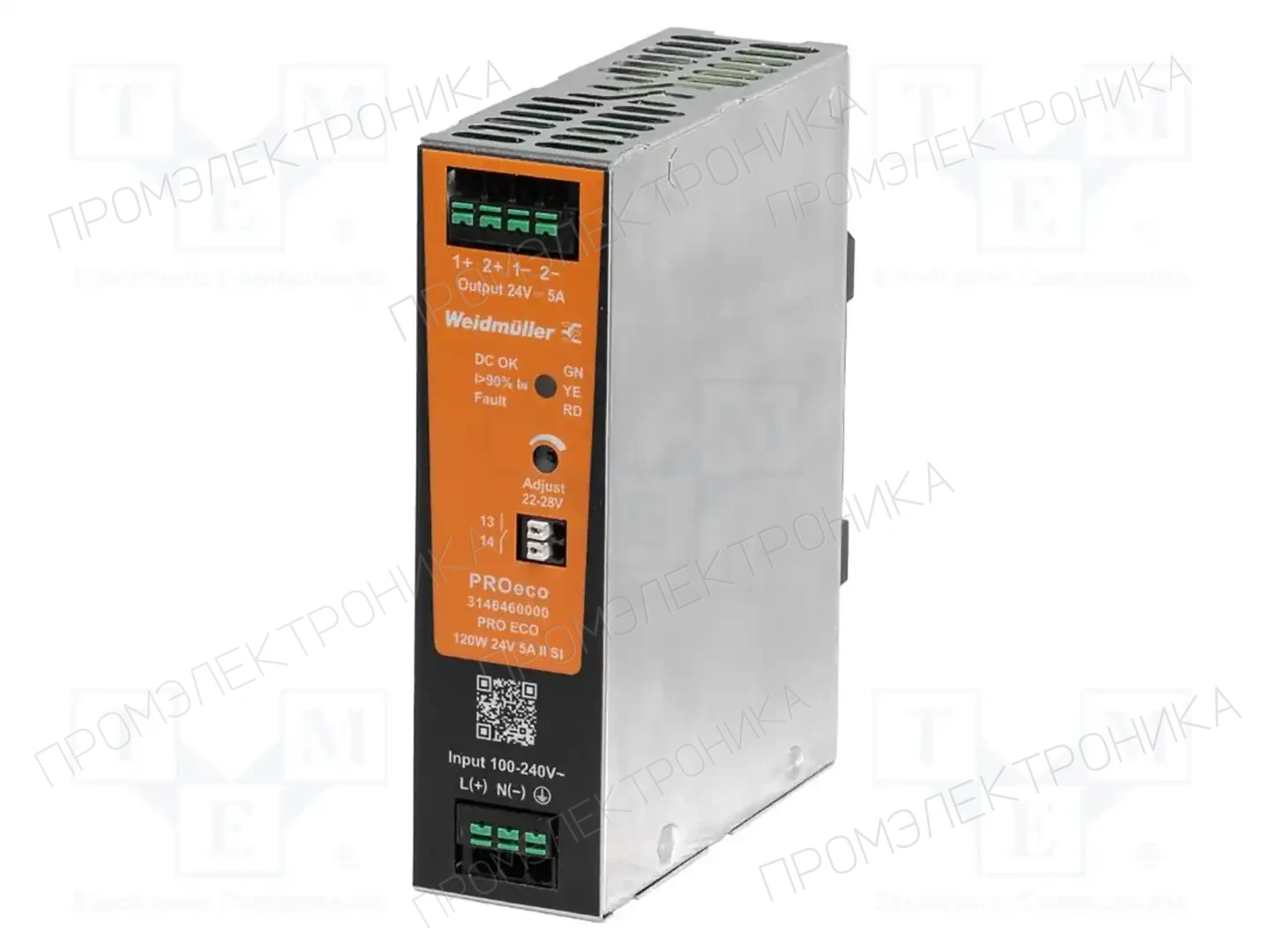 WEIDMÜLLER PRO ECO 120W 24V 5A II SI — Блоки питания на DIN-рейку