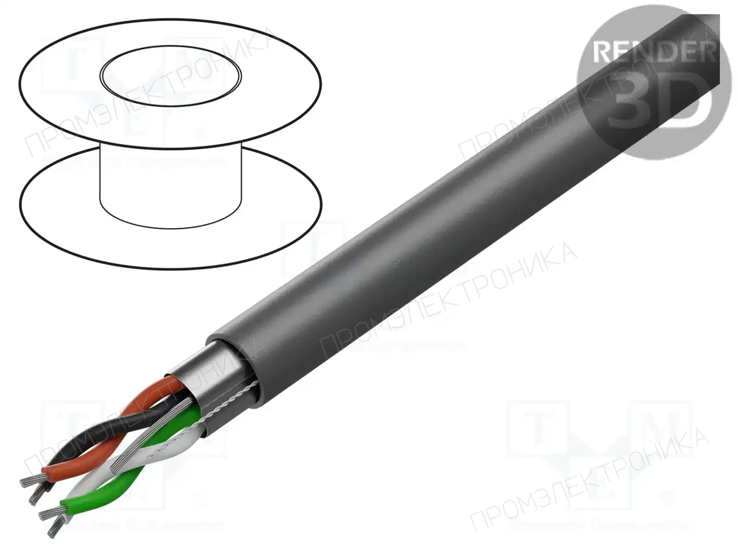 ALPHA WIRE 1243/2C SL001 — Провода многожильные экранированные