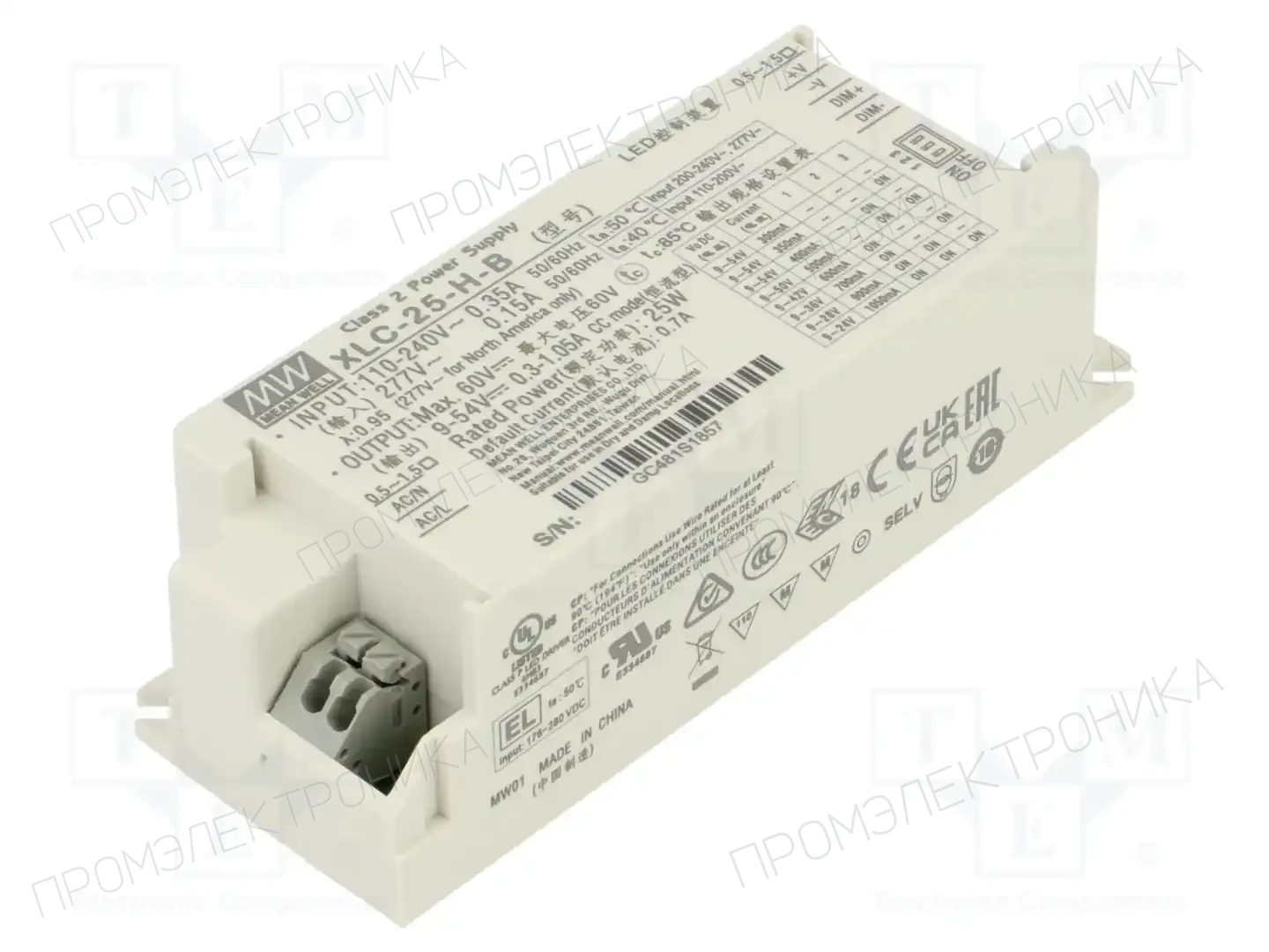 MEAN WELL XLC-25-H-B — Блоки питания для LED