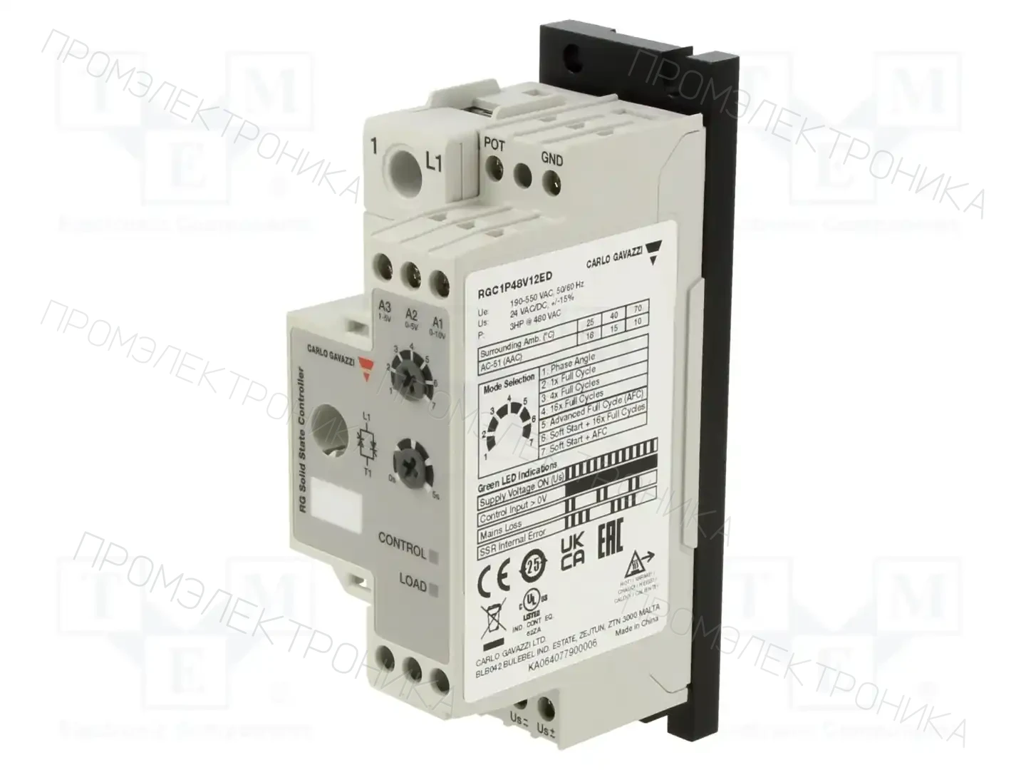 CARLO GAVAZZI RGC1P48V12ED — Реле SSR однофазные