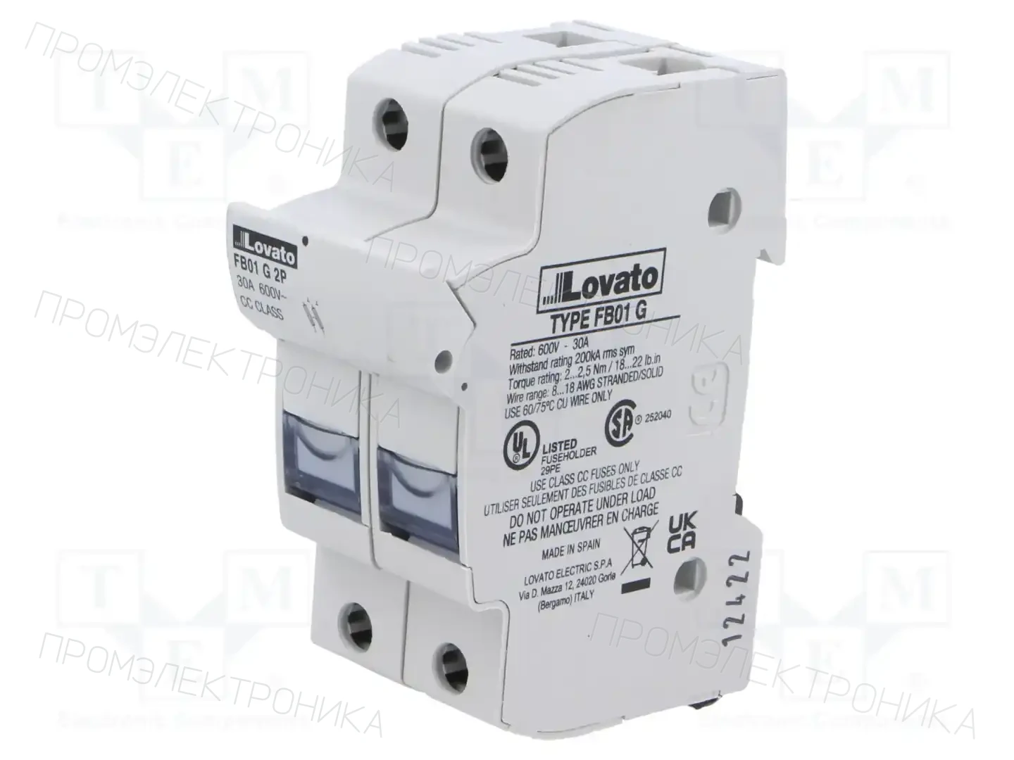 LOVATO ELECTRIC FB01G2P — Гнезда предохранительные на DIN-рейку