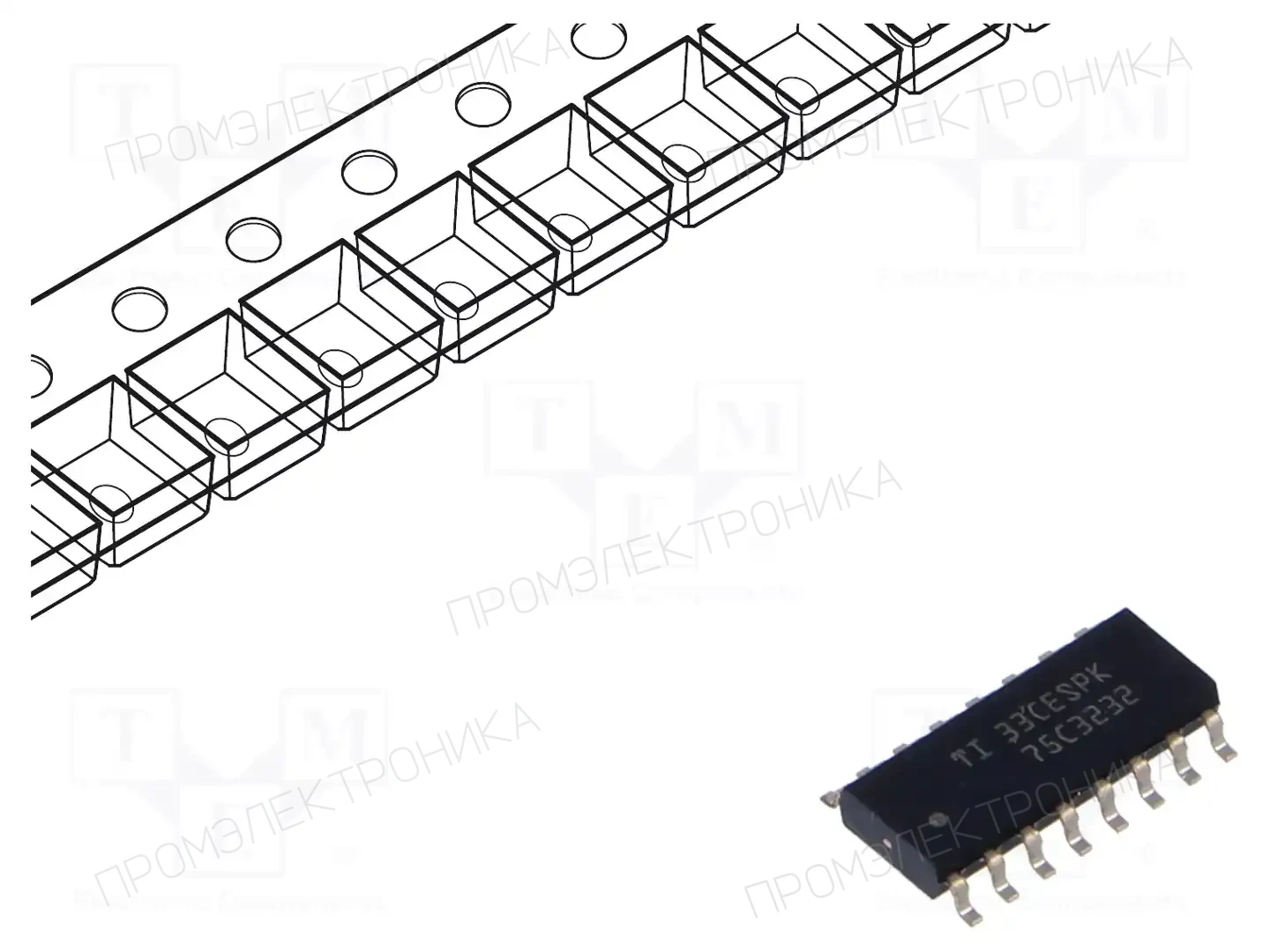 Texas Instruments SN75C3232DR — Микросхемы - RS232 / RS422 / RS485