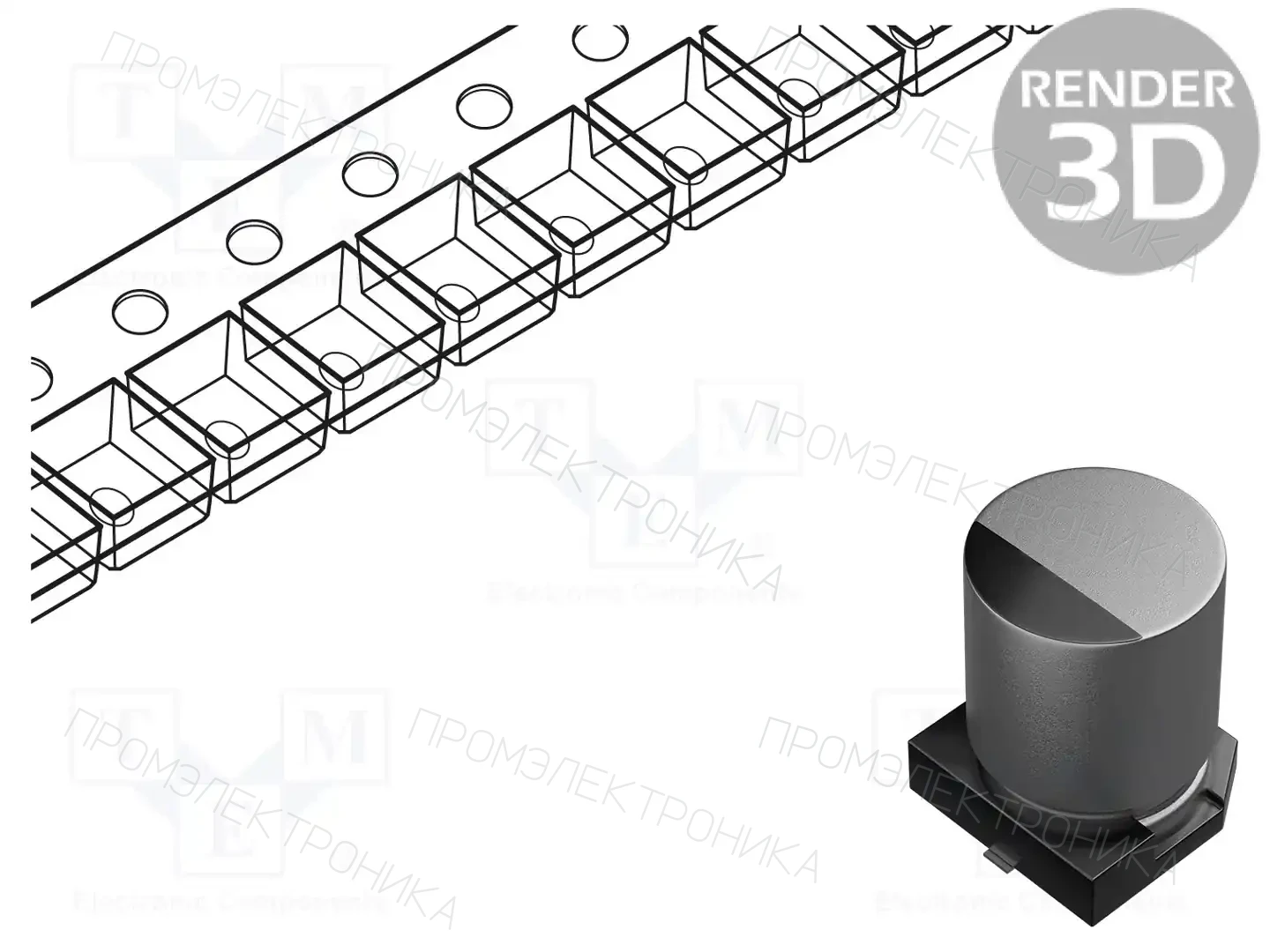 NICHICON GYA1E331MCWADNGS — Конденсаторы гибридные SMD