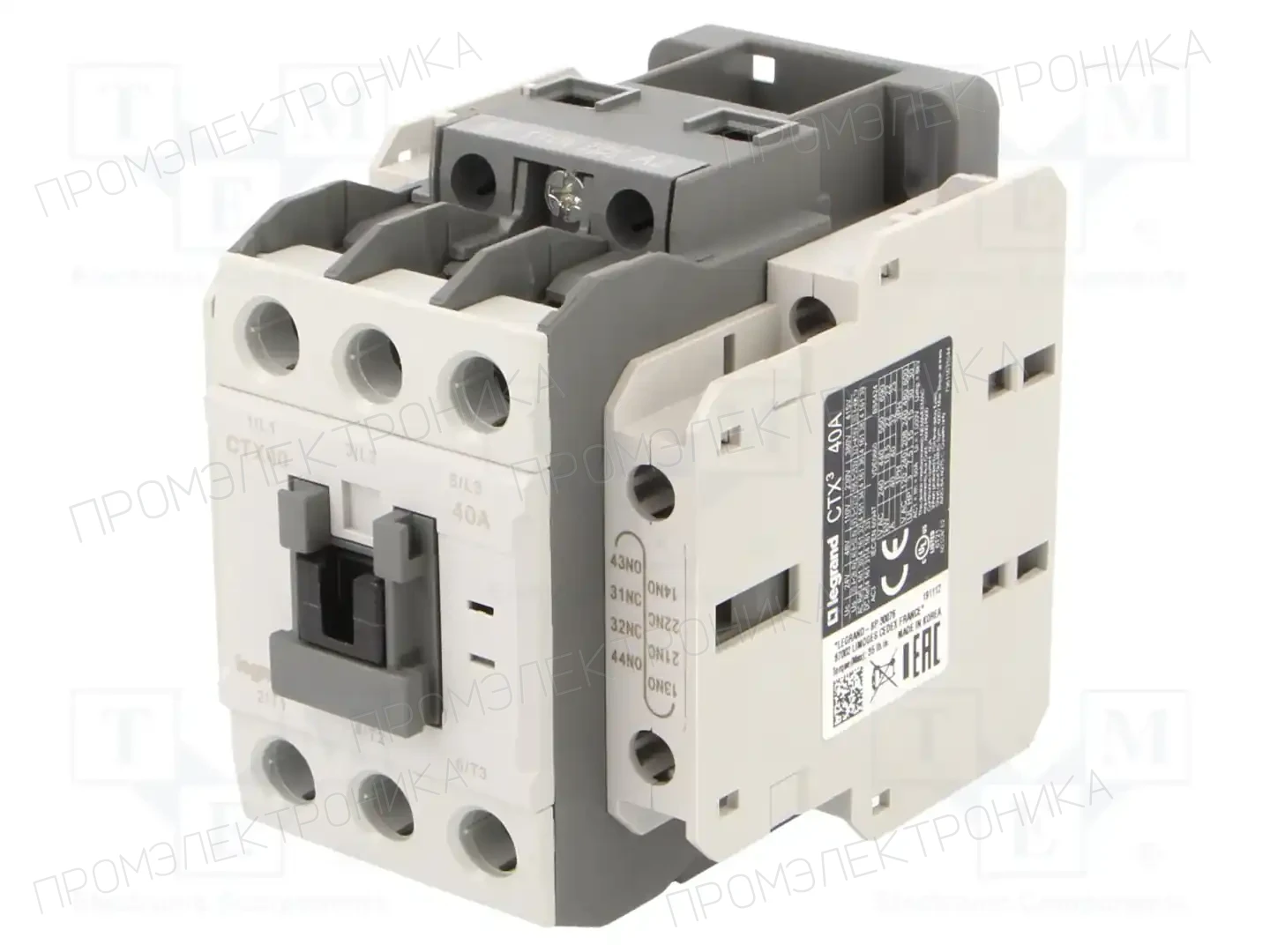 LEGRAND CTX3 3P 40A 2NO2NC 110V AC — Контакторы - главные модули