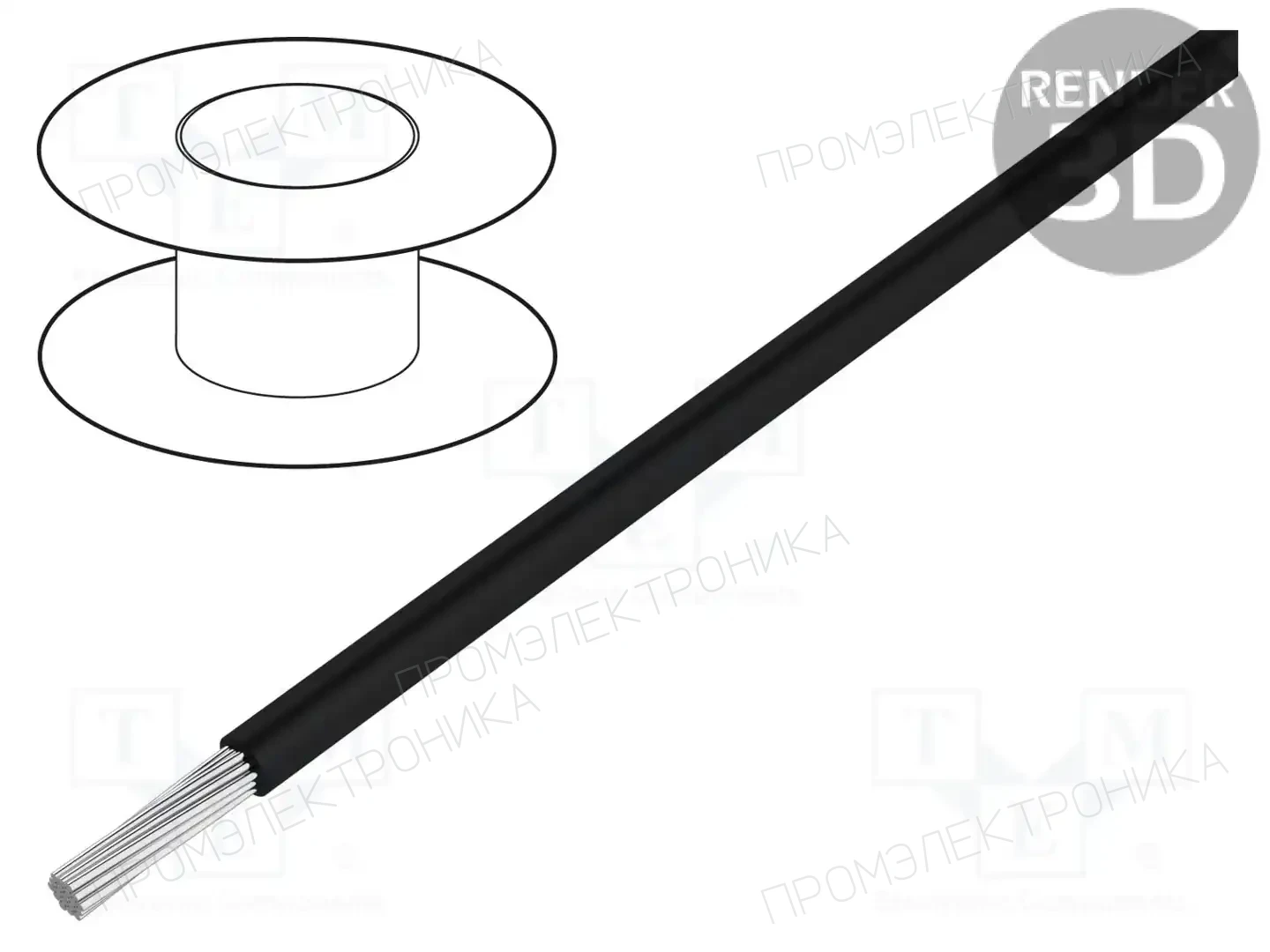ALPHA WIRE 5852 BK005 — Провода одножильные - тросик