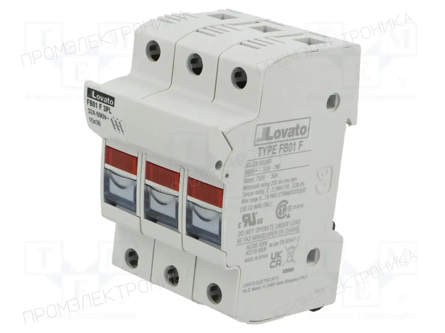 LOVATO ELECTRIC FB01F3PL — Гнезда предохранительные на DIN-рейку