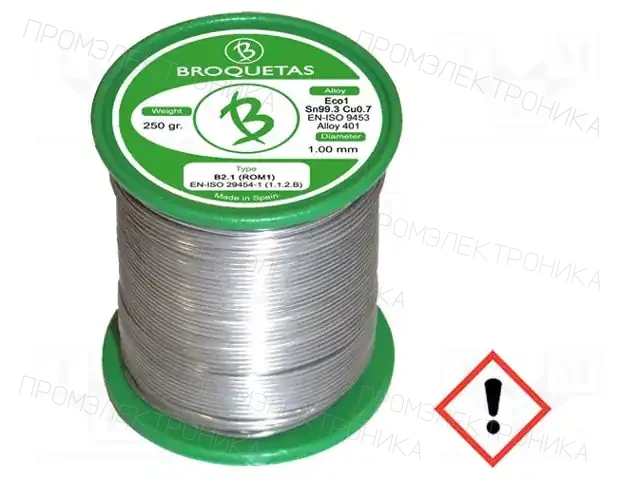 BROQUETAS ECO1 B2.1 1MM 250G — Паяльные провода бессвинцовые