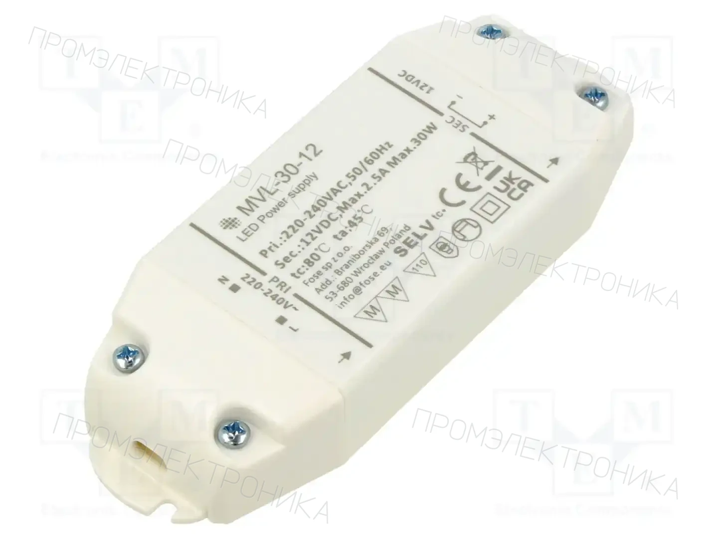 FOSE MVL-30-12 — Блоки питания для LED