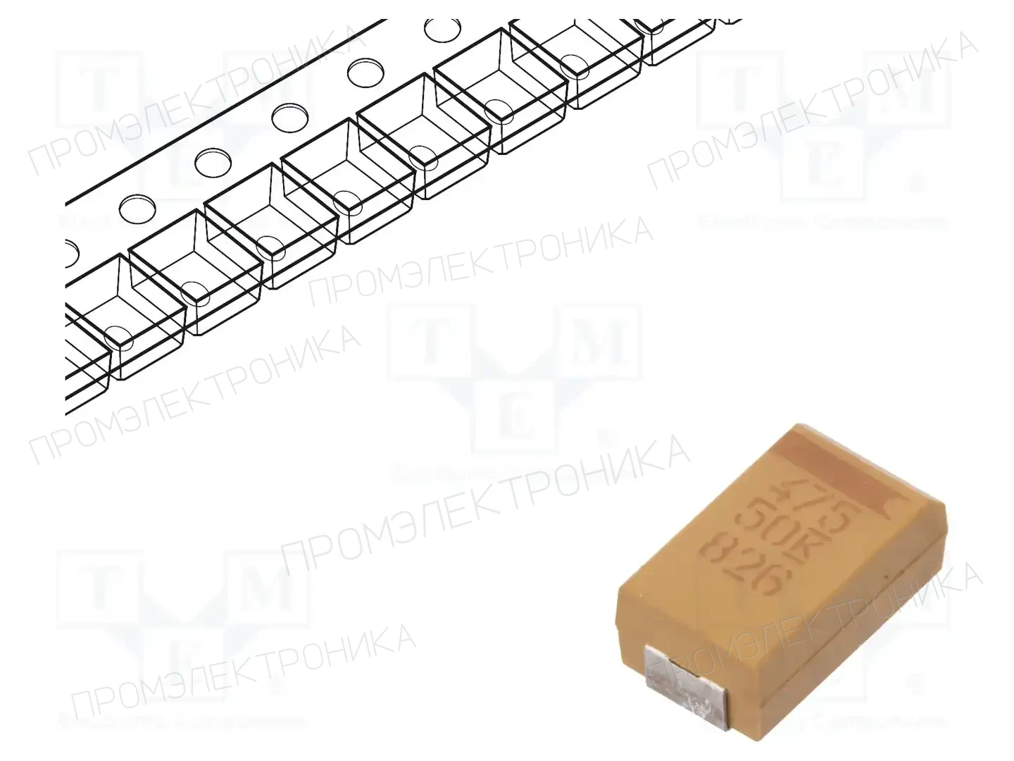 KEMET T495D475M050ATE300 — Конденсаторы танталовые SMD