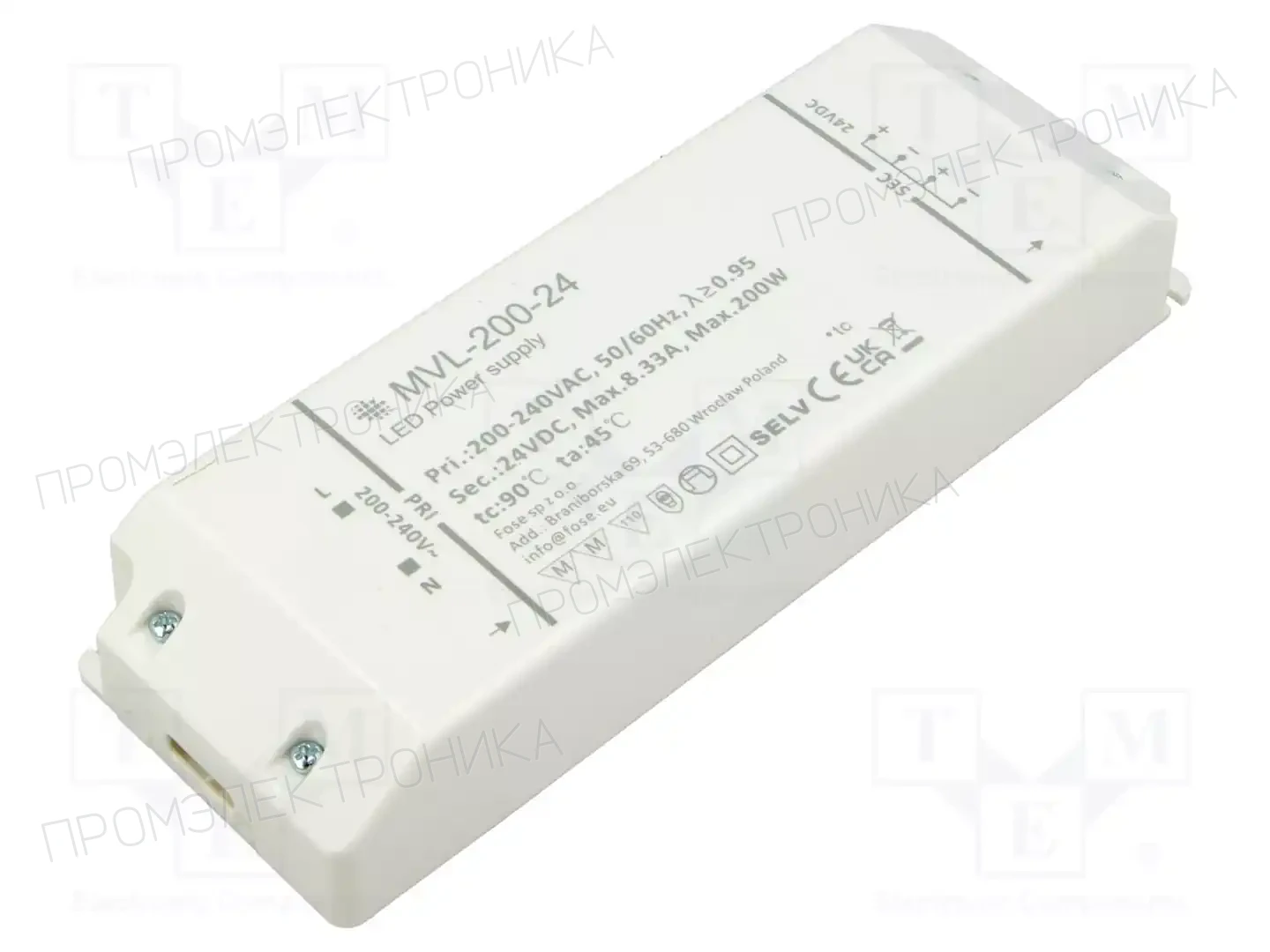 FOSE ZASILACZ 24V 200W IP20 PFC — Блоки питания для LED