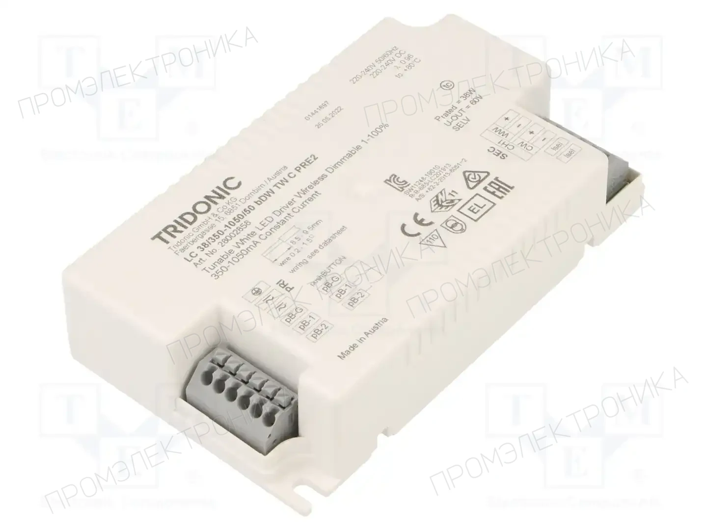 TRIDONIC LC 38/350-1050/50 BDW TW C PRE2 — Блоки питания для LED