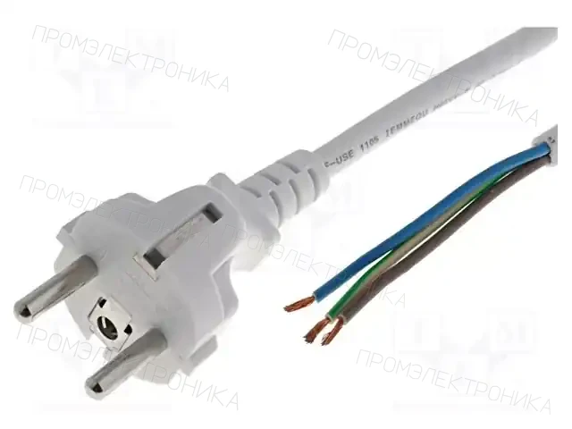 LIAN DUNG LT312 H05VV-F 3X1.0 3.0M WHT — Кабели питания компьютерные и универс