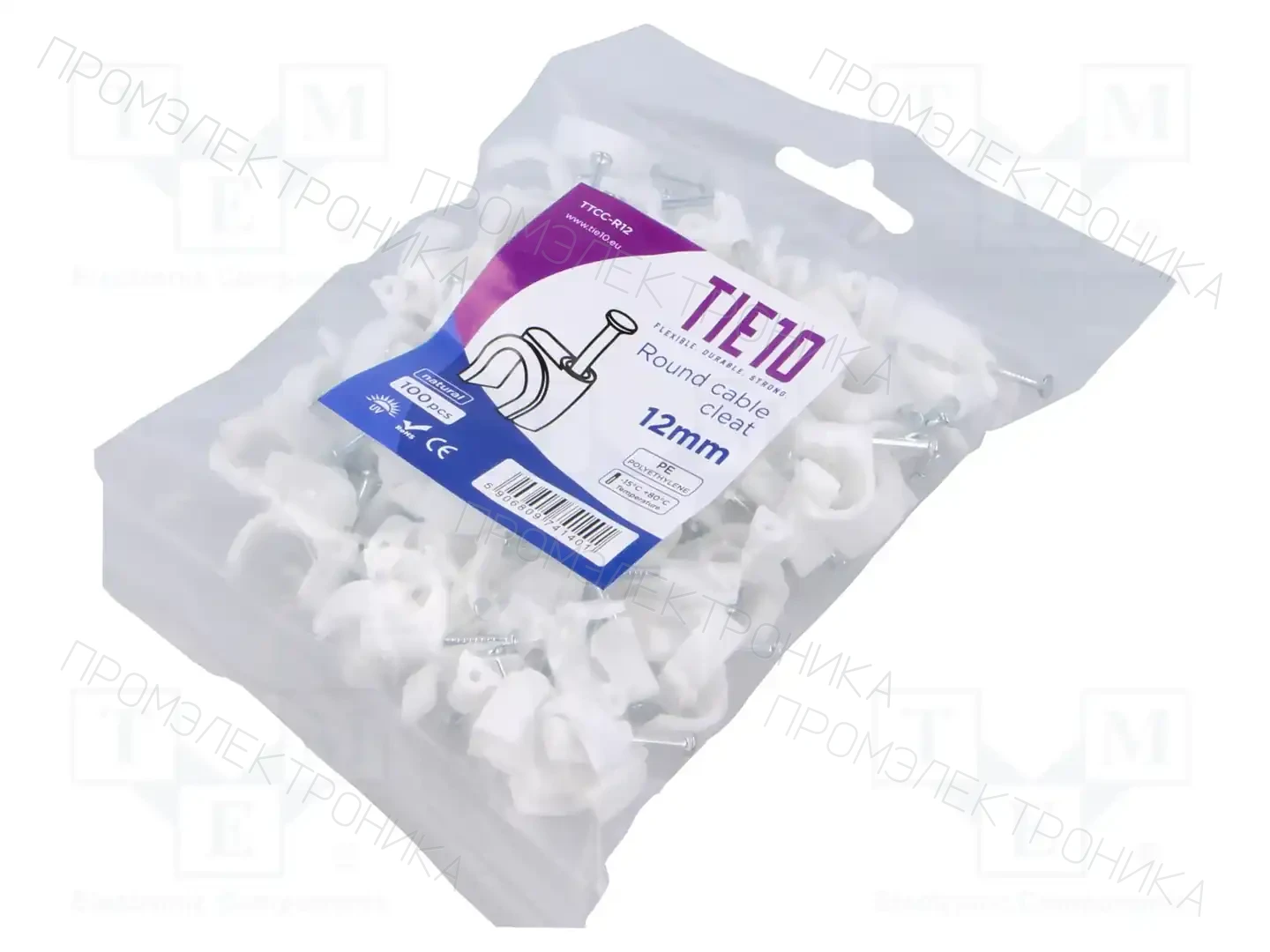 TIE10 TTCC-R12W — Держатели, скобы для кабелей