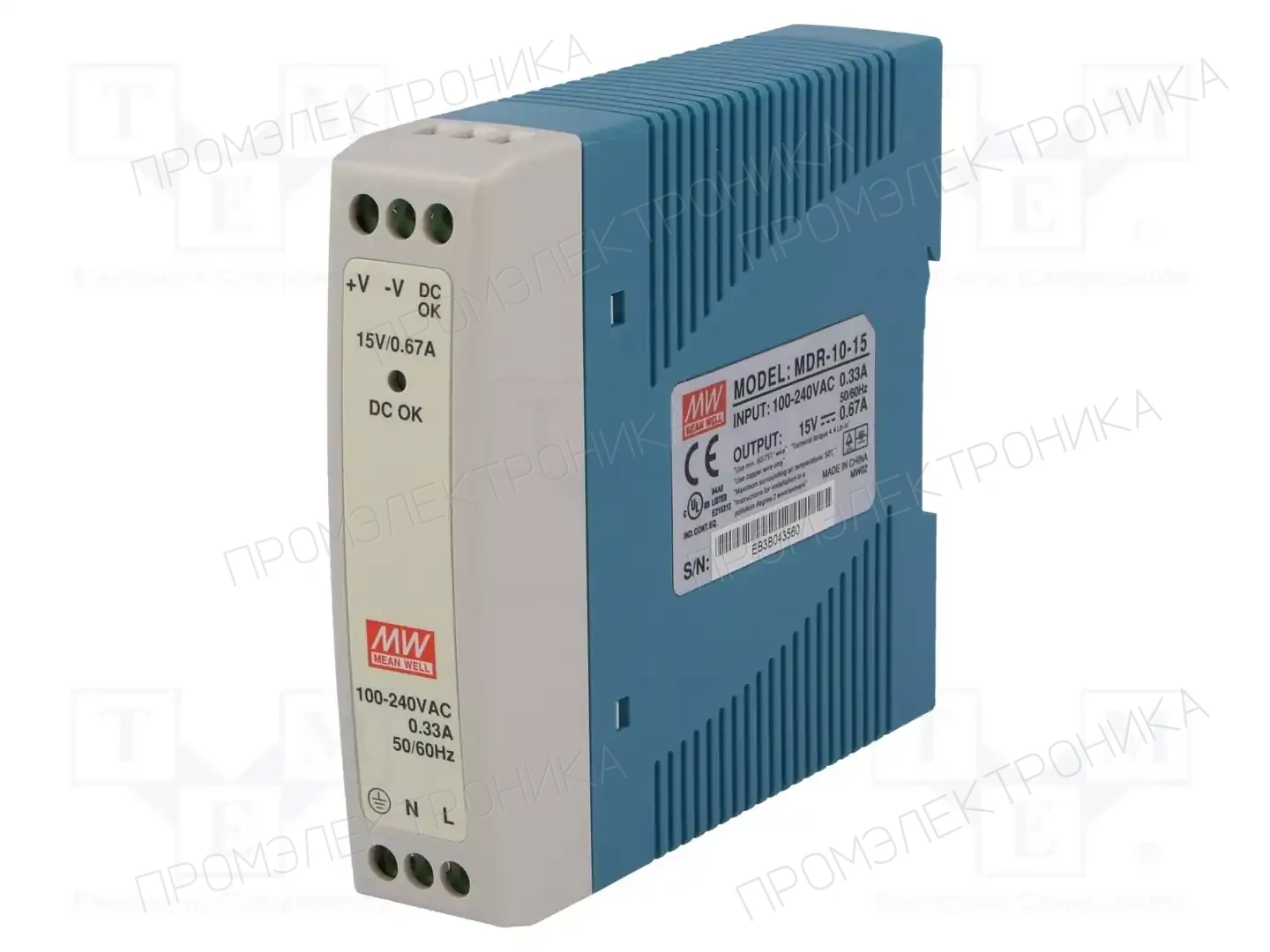 MEAN WELL MDR-10-15 — Блоки питания на DIN-рейку