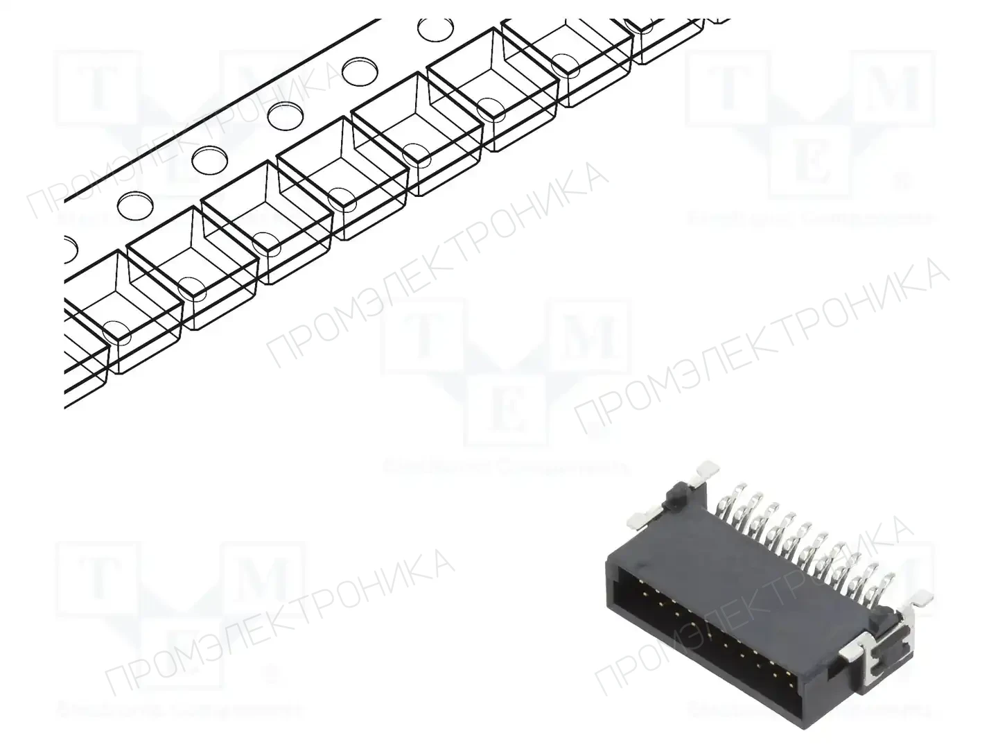 ADAM TECH ESMC-M-20-SGR-SMT-T/R — Разъeмы пластина - пластина