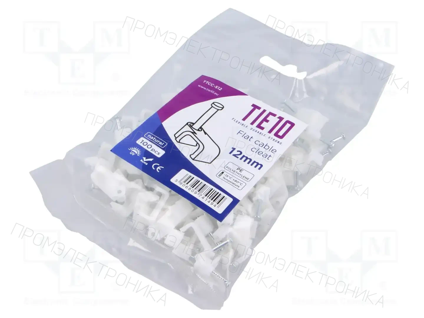 TIE10 TTCC-S12W — Держатели, скобы для кабелей