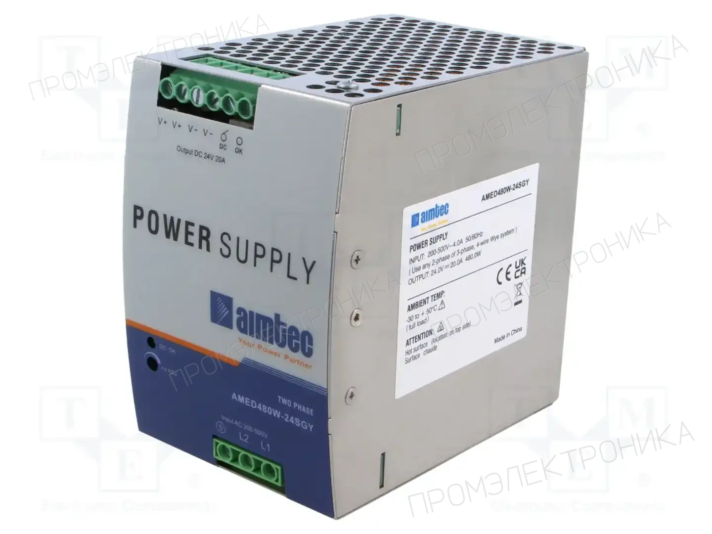 AIMTEC AMED480W-24SGY — Блоки питания на DIN-рейку