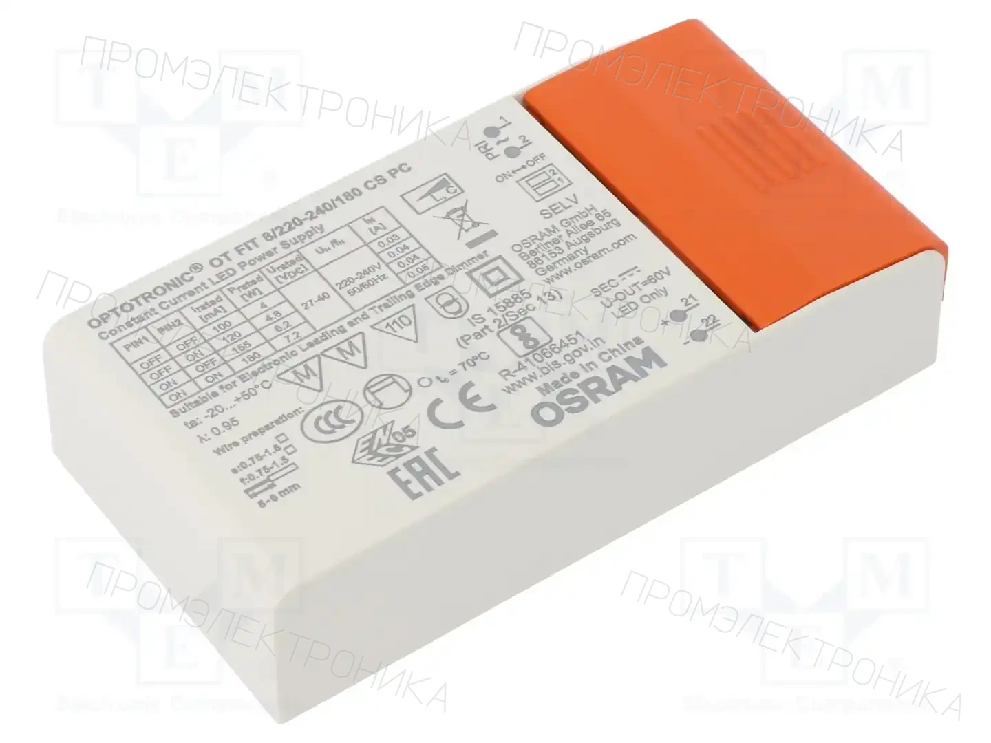 ams OSRAM OT FIT 8/220-240/180 CS PC SCREWTERMINAL — Блоки питания для LED