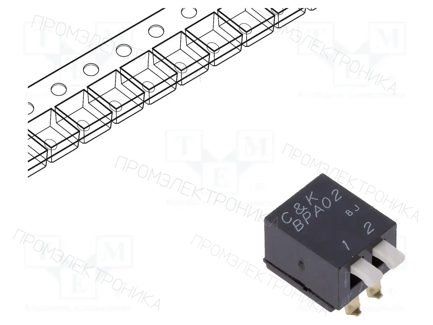C&K BPA02SBR — Переключатели типа Dip-Switch
