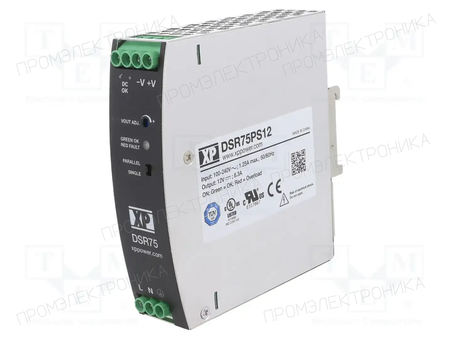 XP POWER DSR75PS12 — Блоки питания на DIN-рейку