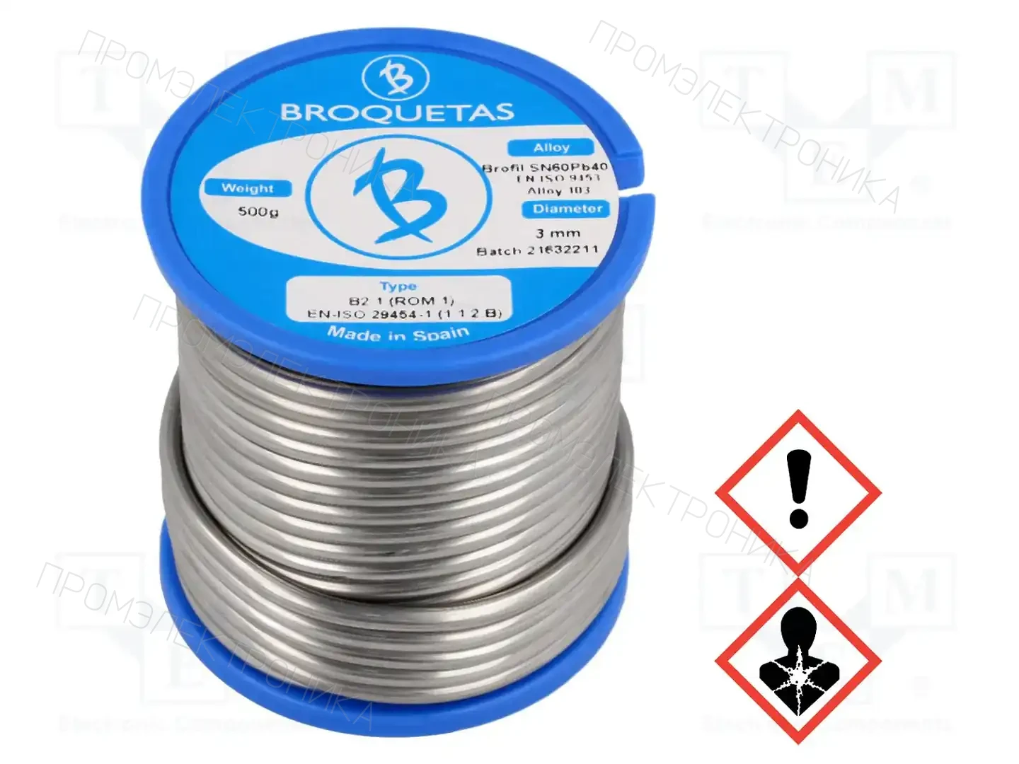 BROQUETAS BROFIL 60 B2.1 3.0MM 500G — Паяльные провода свинцовые