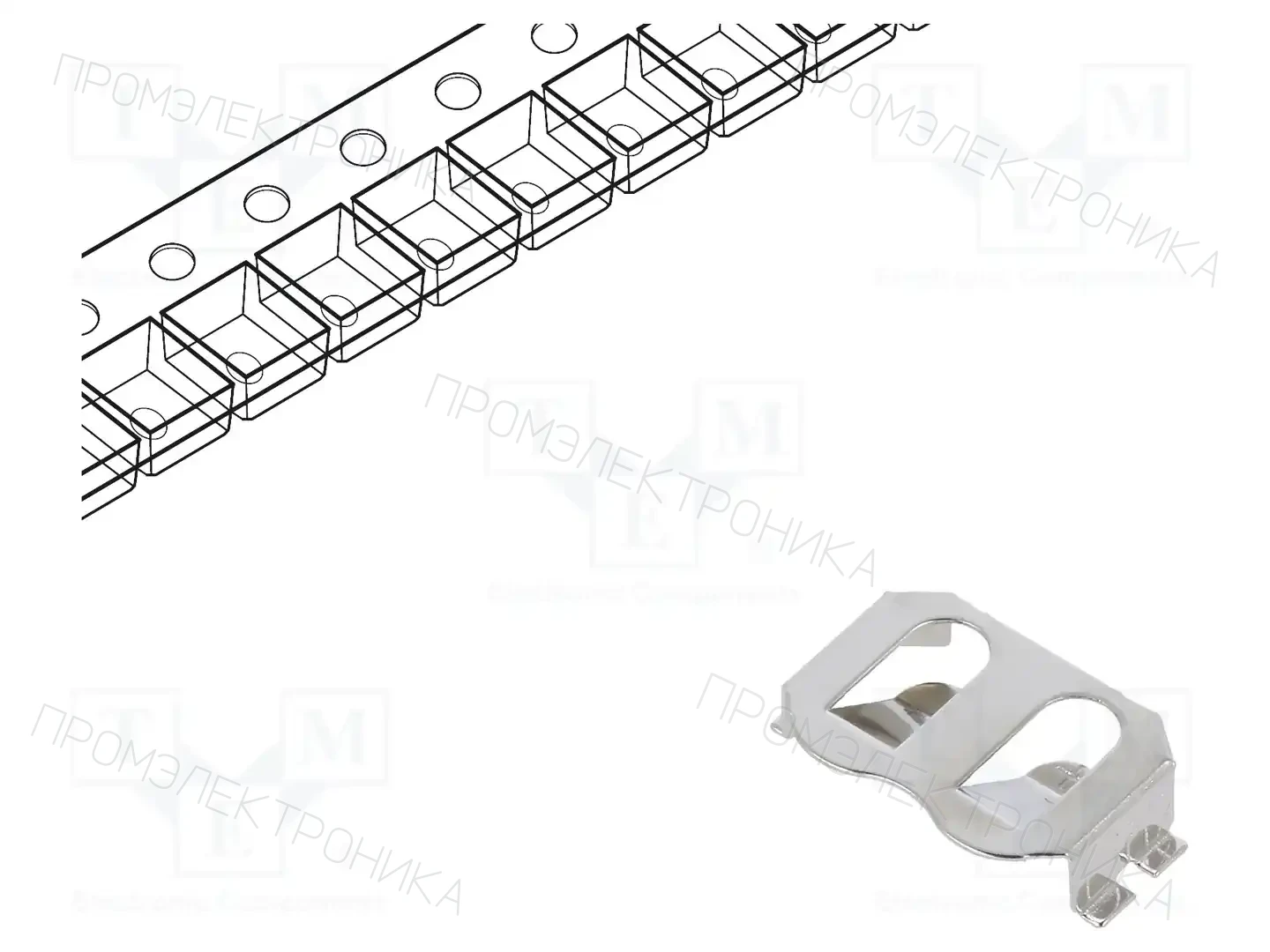 LINX TECHNOLOGIES / TE Connectivity BAT-HLD-012-SMT-TR — Батареи - контейнеры и держатели