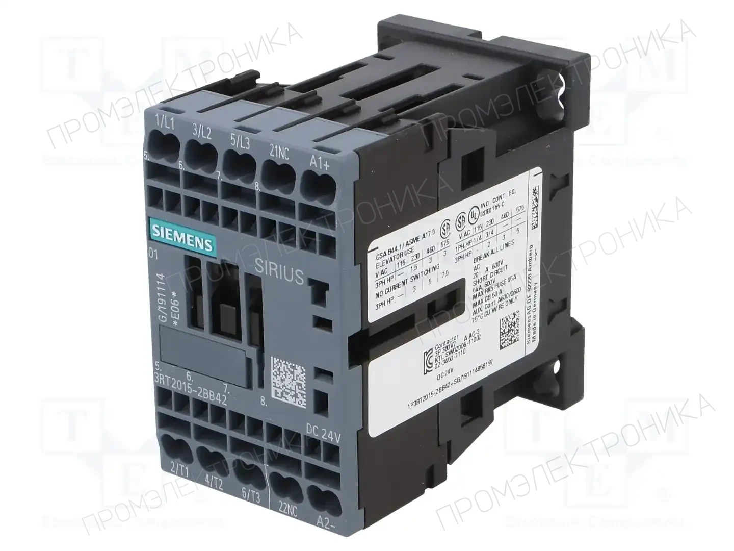 SIEMENS 3RT2015-2BB42 — Контакторы - главные модули