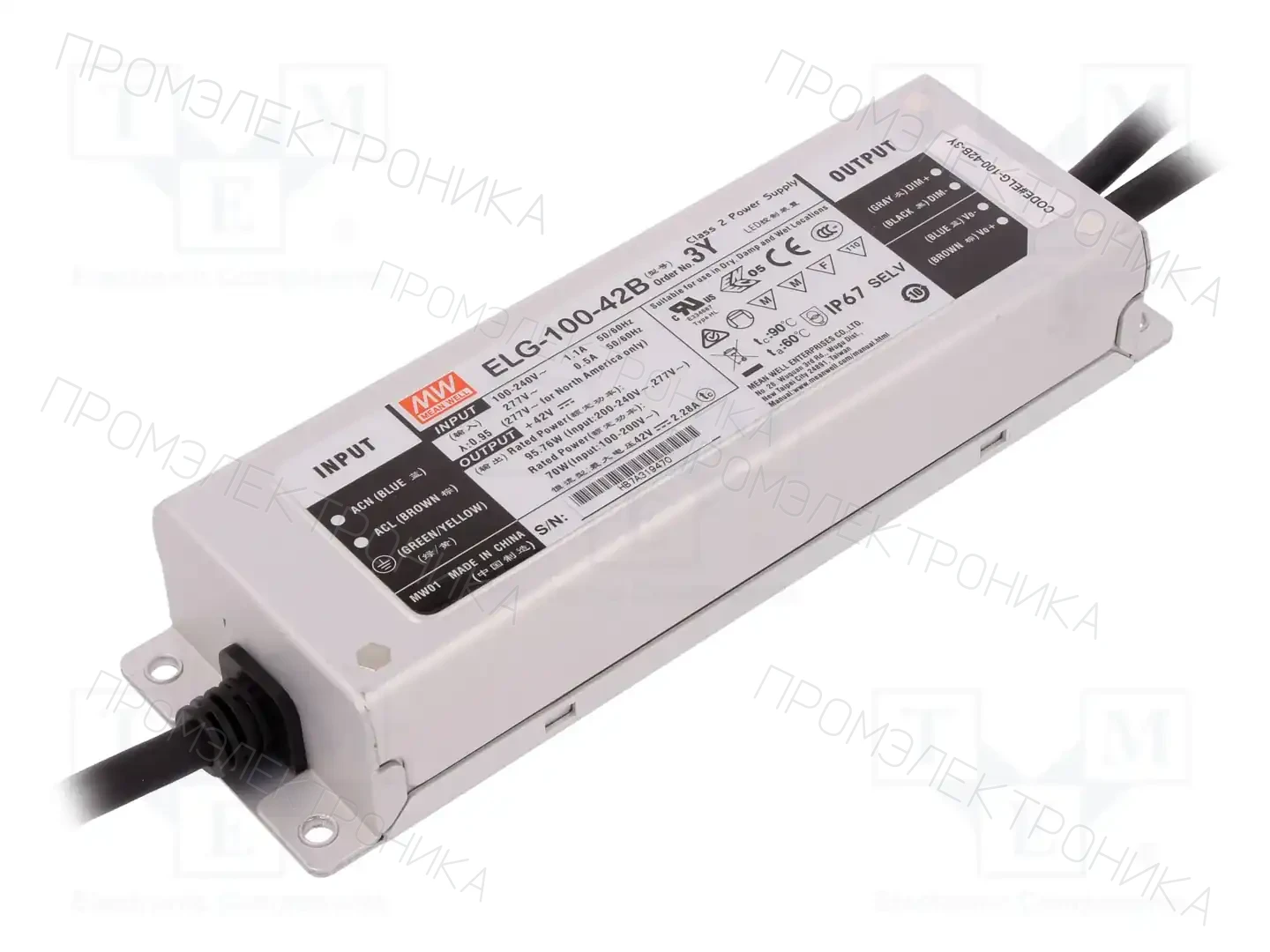 MEAN WELL ELG-100-42B-3Y — Блоки питания для LED