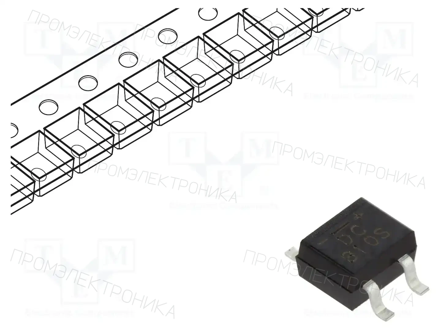 DC COMPONENTS B10S — Однофазные мосты диодные SMD/THT