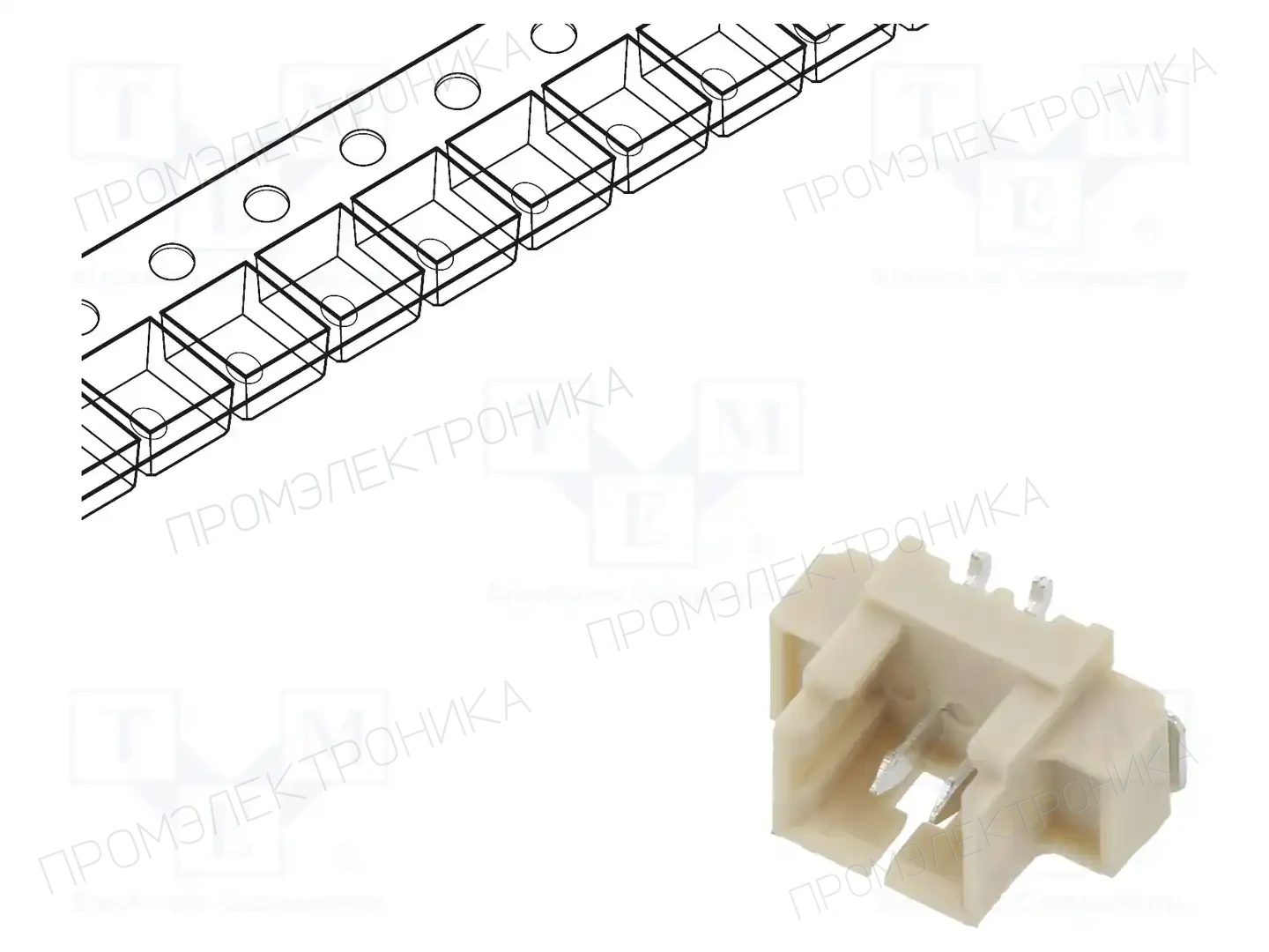 ADAM TECH 125SH-B-02-TS-SMT-T/R — Разъeмы сигнальные растр 1,25мм