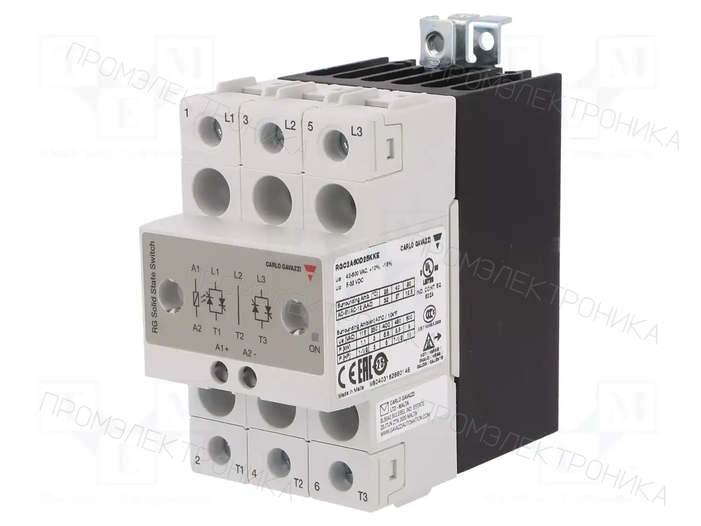 CARLO GAVAZZI RGC2A60D25KKE — Реле SSR трехфазные