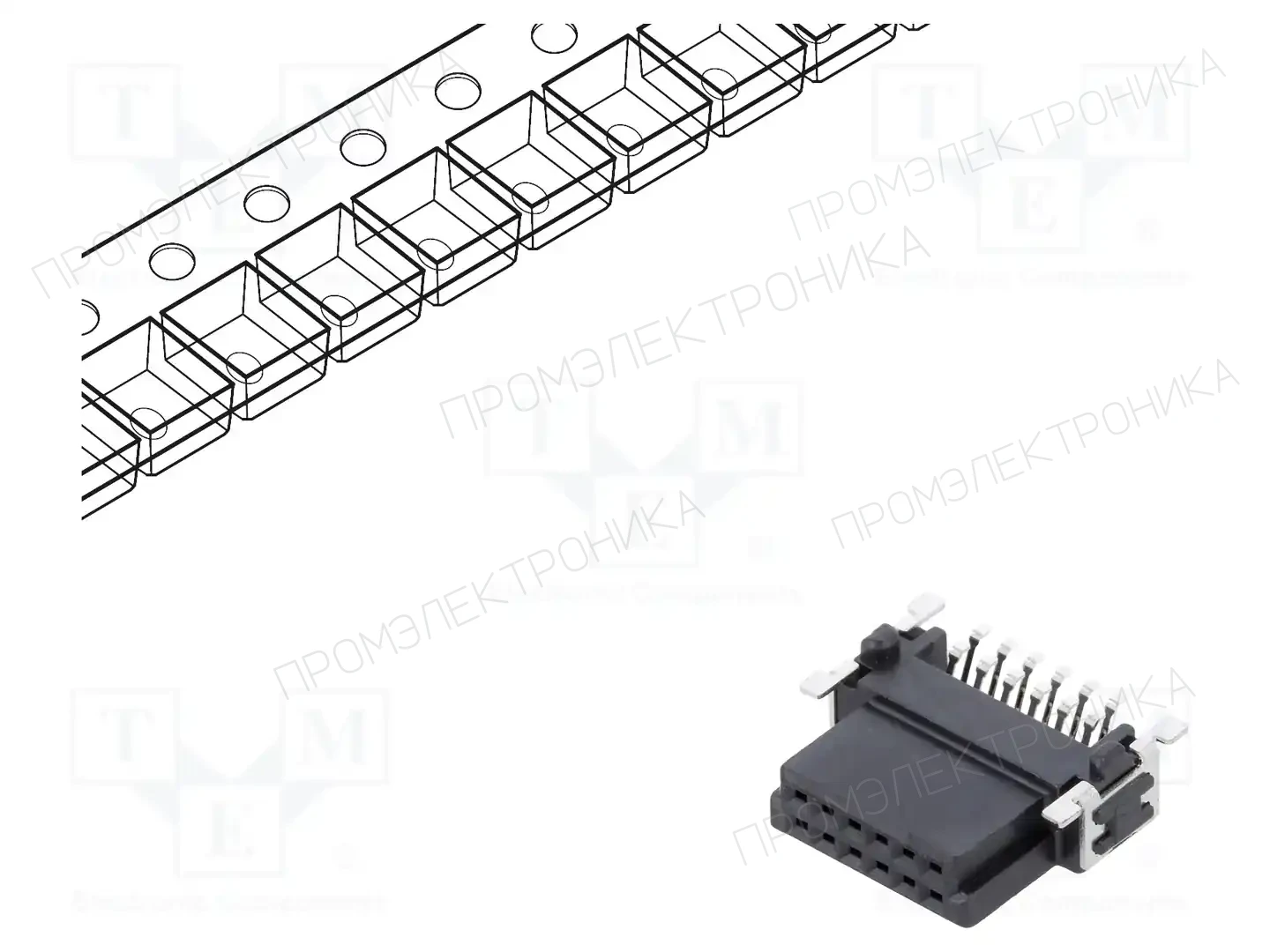 ADAM TECH ESMC-F-12-SGR-SMT-T/R — Разъeмы пластина - пластина