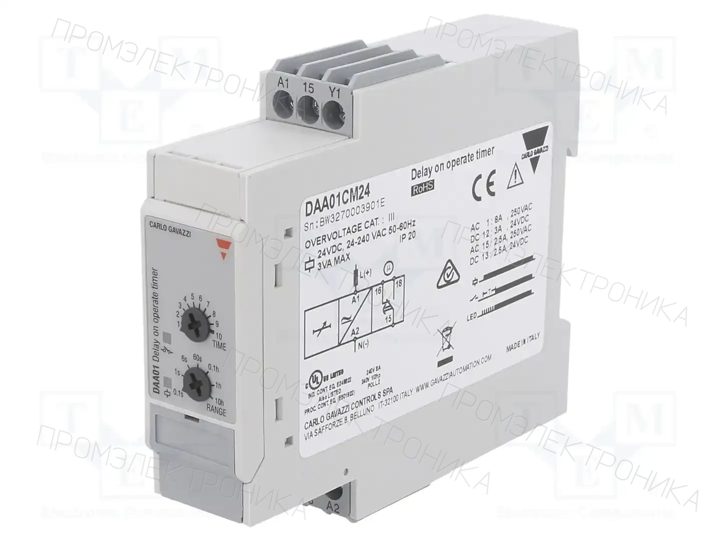 CARLO GAVAZZI DAA01CM24 — Временные аналоговые реле