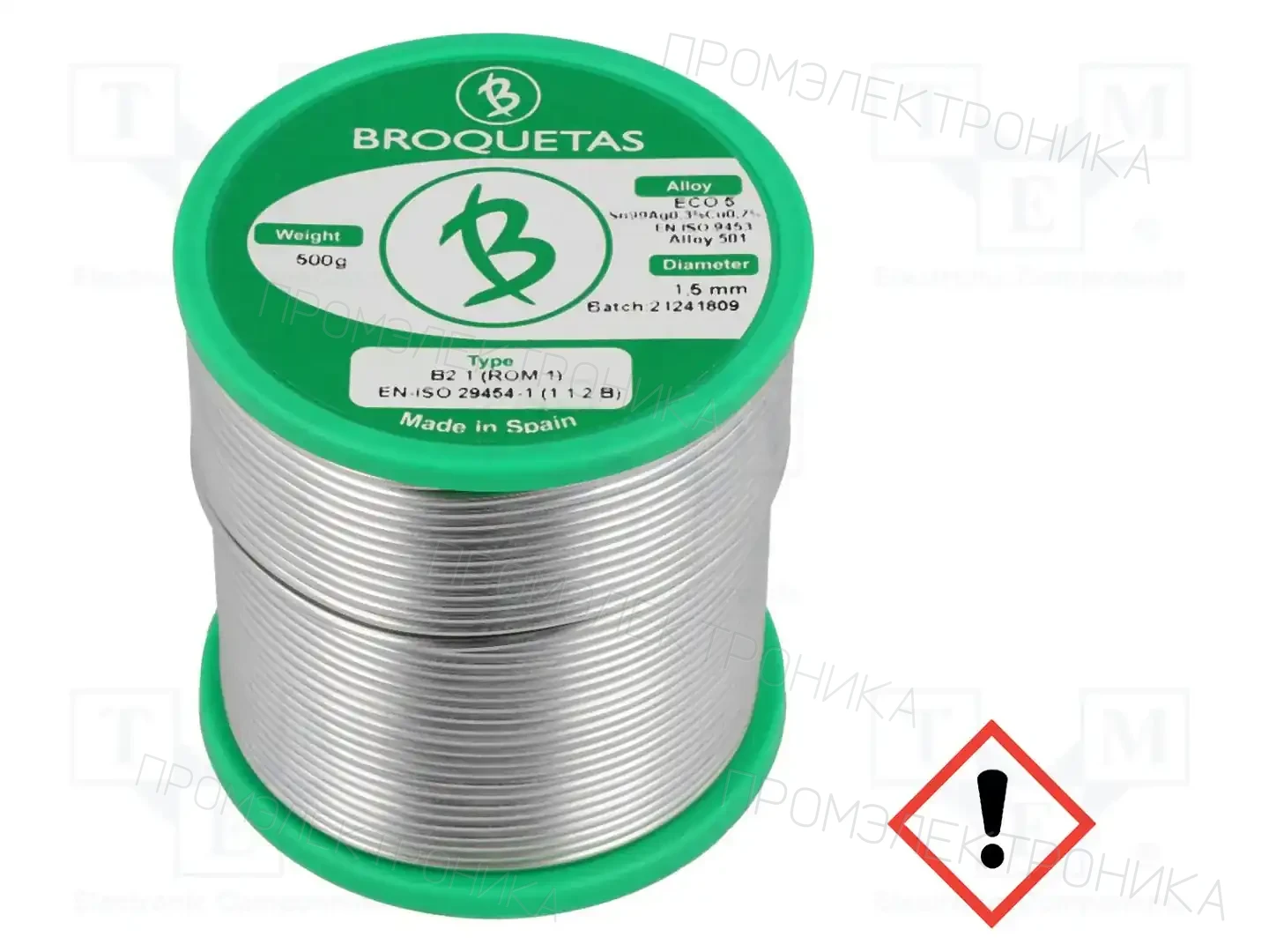 BROQUETAS ECO 5 B2.1 1,5MM 500G — Паяльные провода бессвинцовые